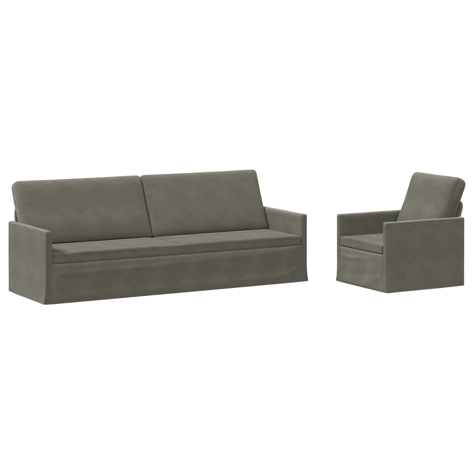 vidaXL Set pohovek 2 pcs Světle šedá Žebrovaná látka