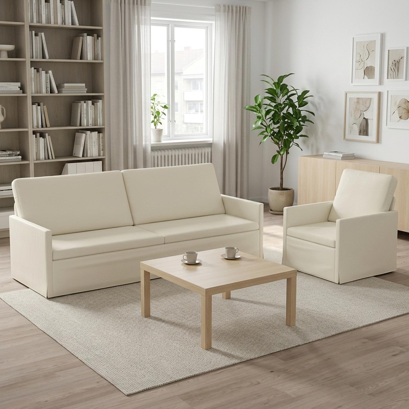 vidaXL Sofa Sæt 2 pcs Cremefarvet Velourstof
