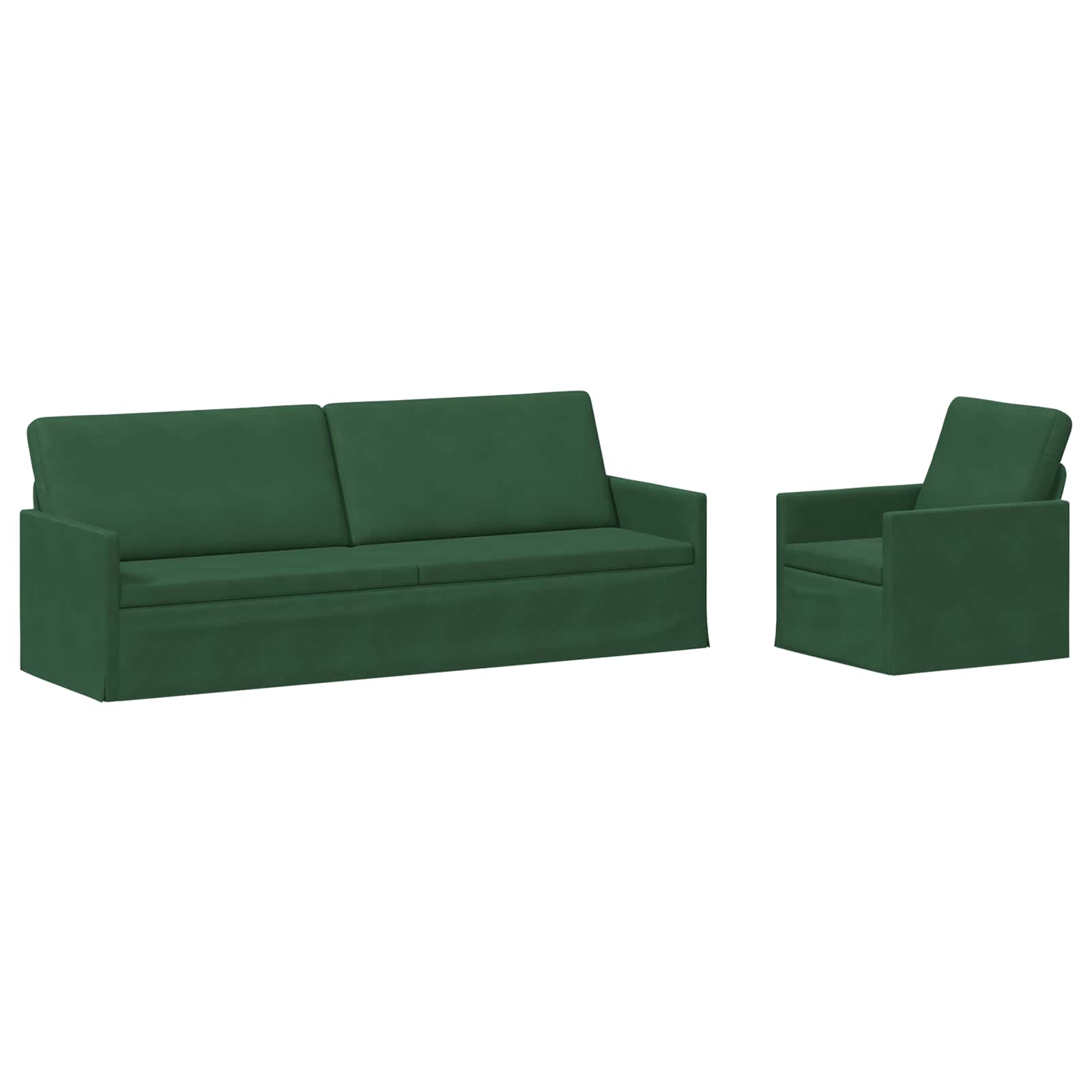vidaXL Set pohovek 2 pcs Jungle Green Žebrovaná látka