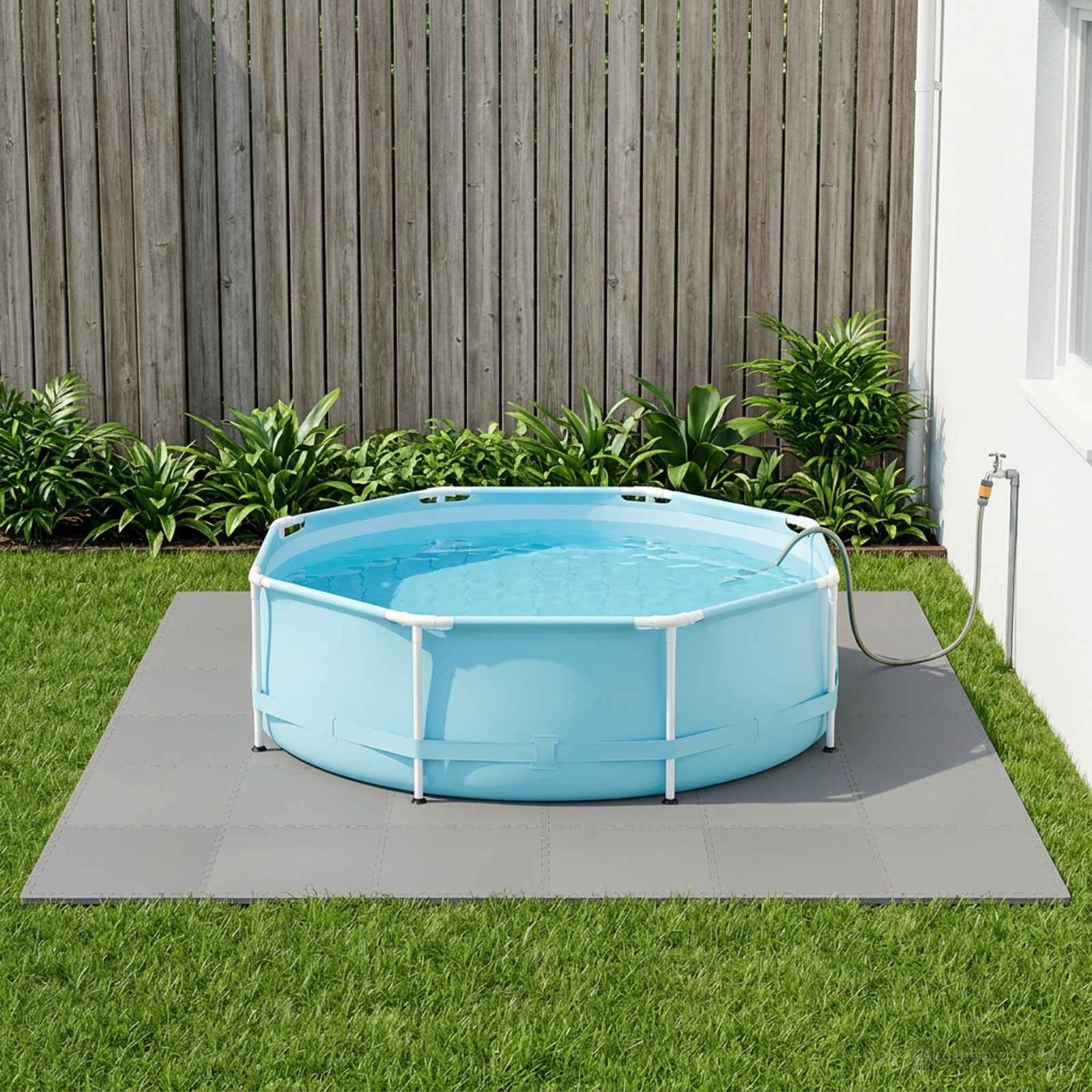 Zwembad Grondmat 6 pcs Grijs 2,16 m² EVA Schuim image 1