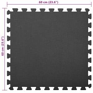 Puzzle cvičební podložky 12 pcs Černý 4,32 m² EVA pěna - obrázek 6
