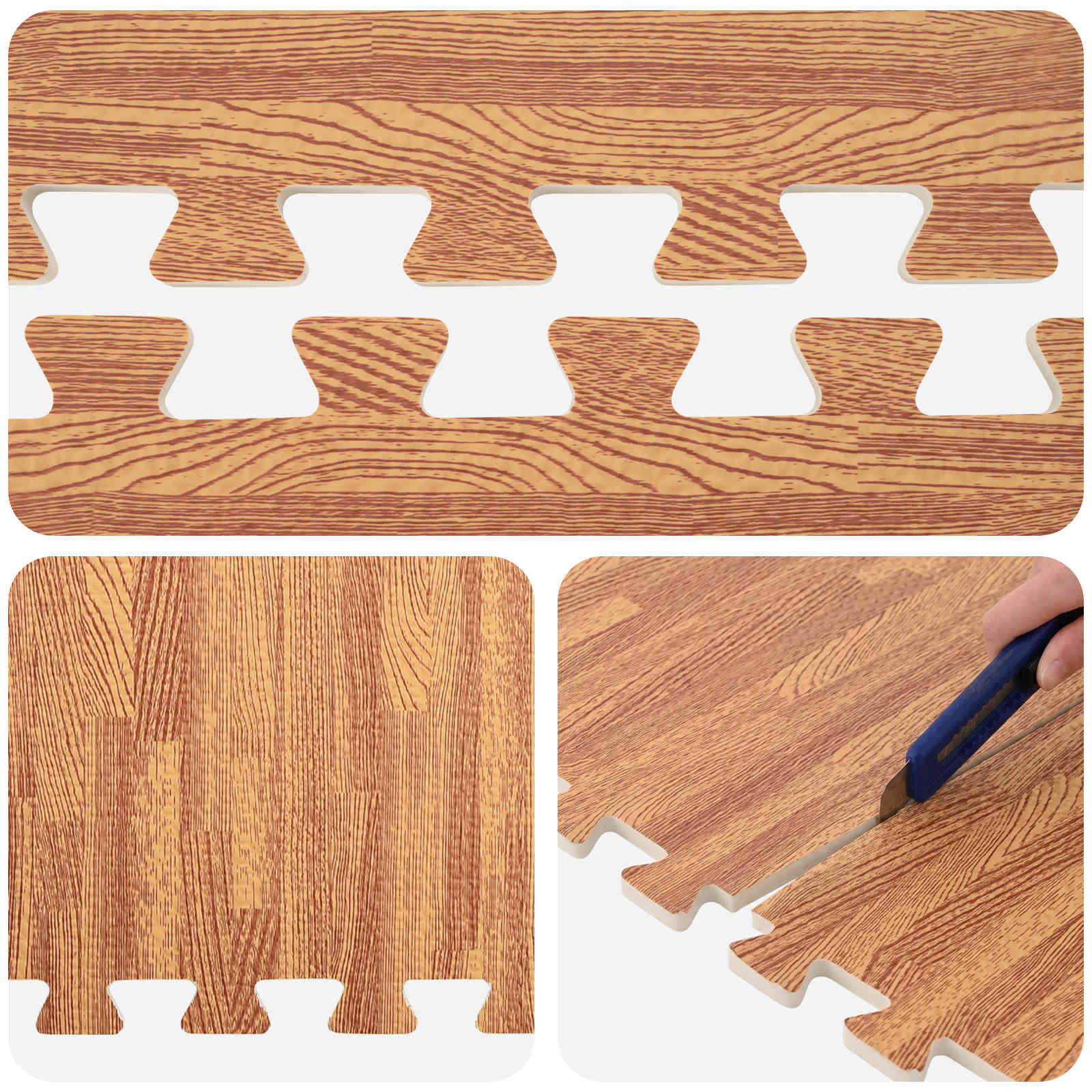 Zwembad Grondmat 24 pcs Hout 8,64 m² EVA Schuim image 7