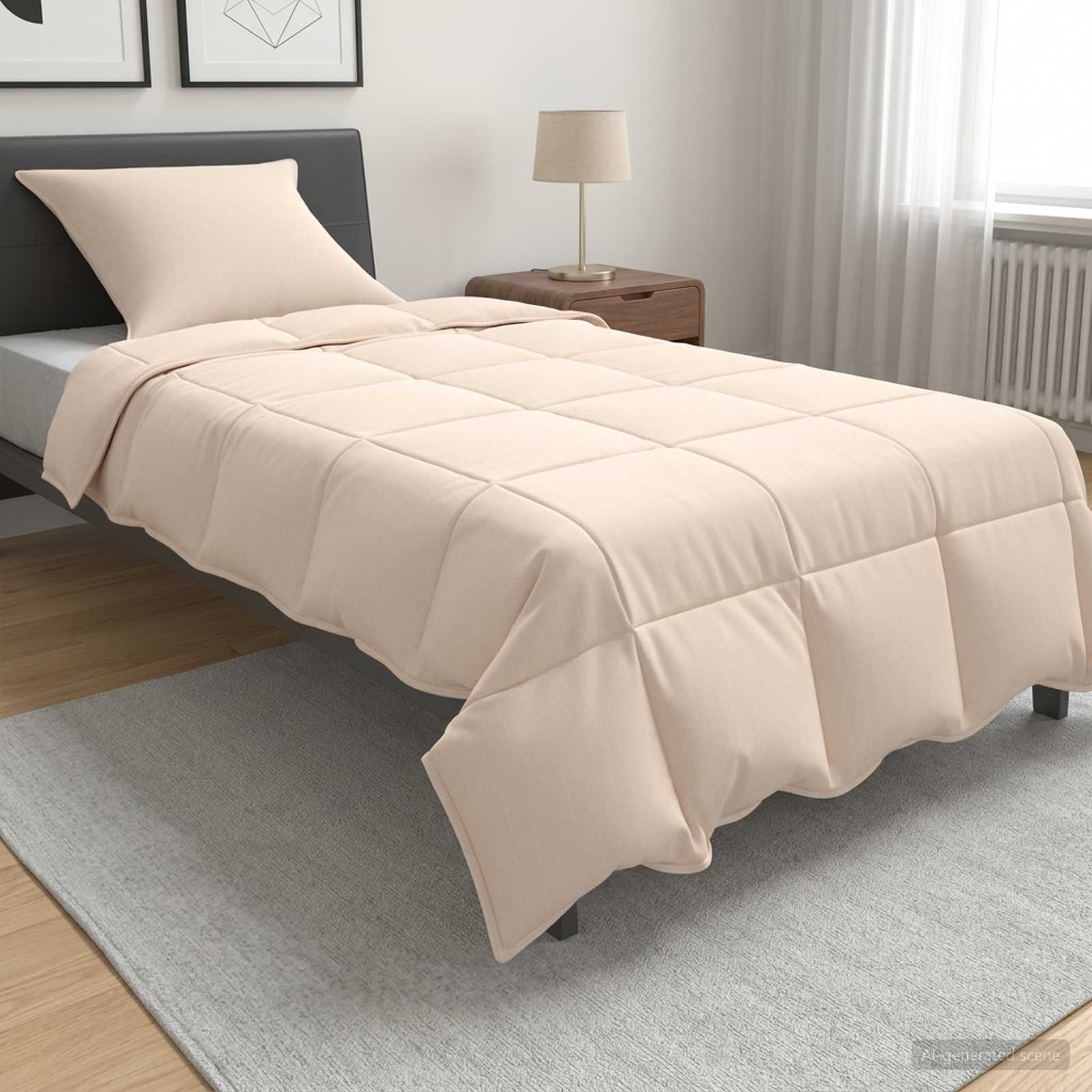 Dekbedset 2 st 135 x 200 cm Alle seizoenen Kapokvezel Beige