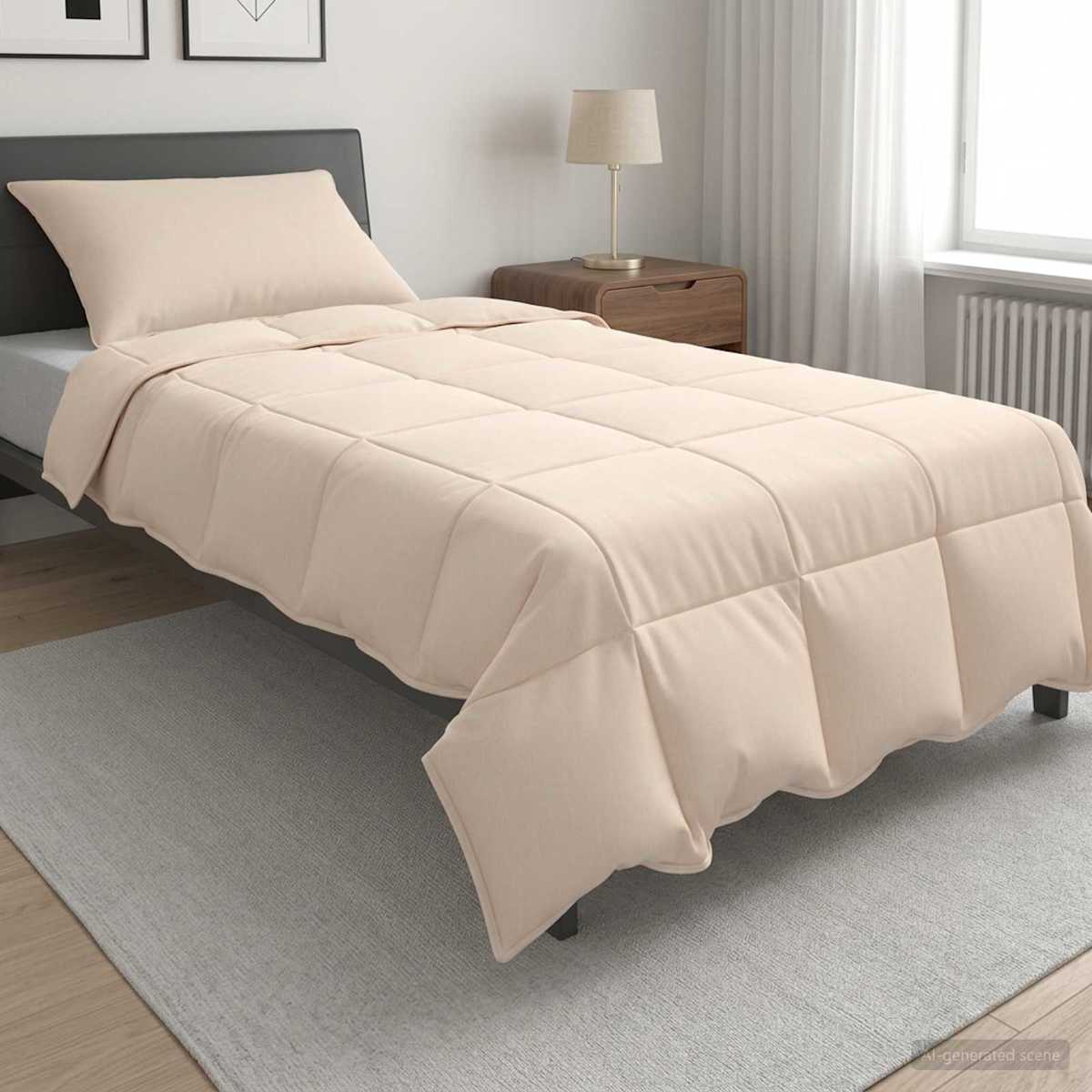 Dynebetræk Sæt 2 stk. Vinter 350 gsm Beige