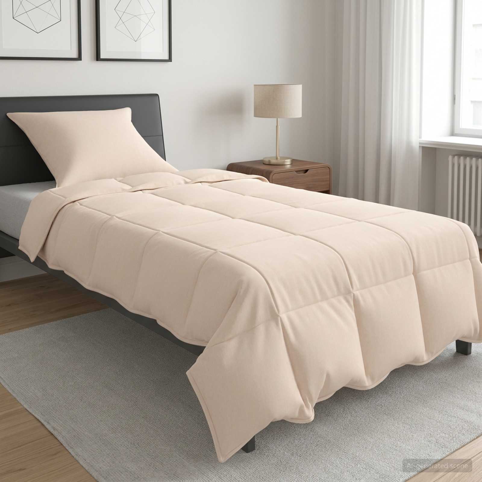 Dekbedset 2 st 155 x 200 cm Winter 350 gsm Beige