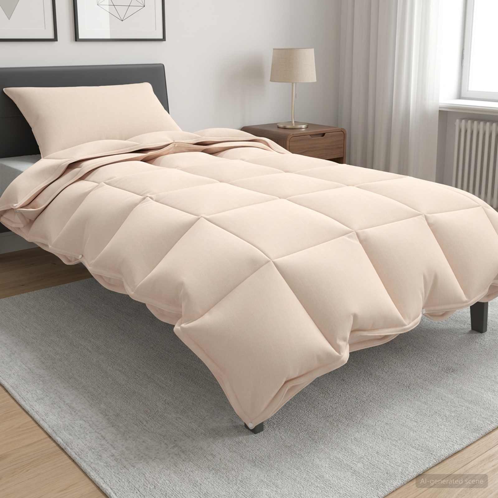 Dekbedset Beige 140 x 200 cm Katoen, Kapok, Polyester