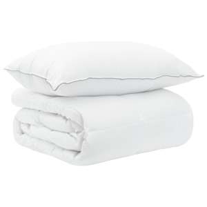 vidaXL Teki komplekt 2 tk 135 x 200 cm Talv Bambus Valge