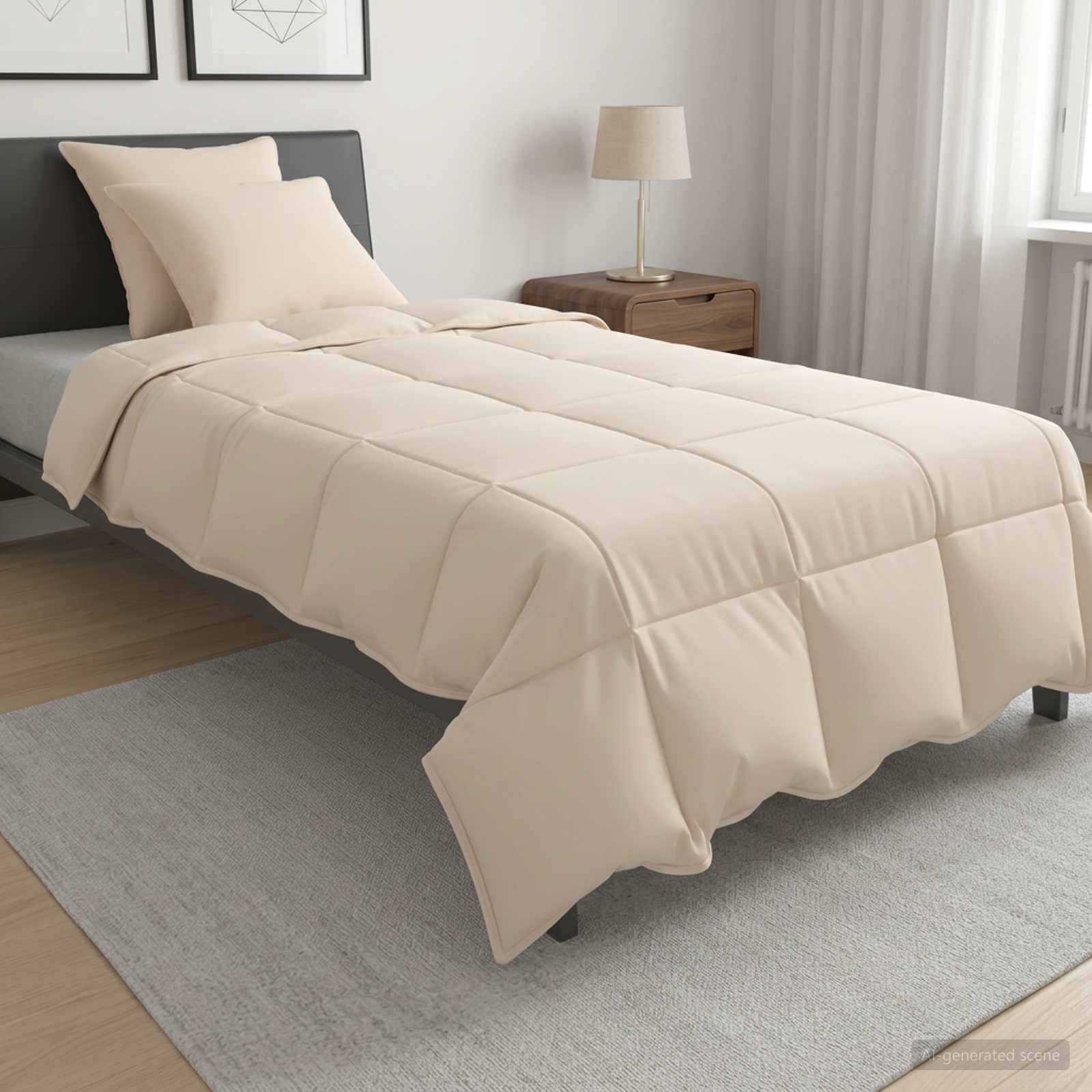 Dekbedset 2 st 140 x 220 cm Alle seizoenen Kapokvezel Beige