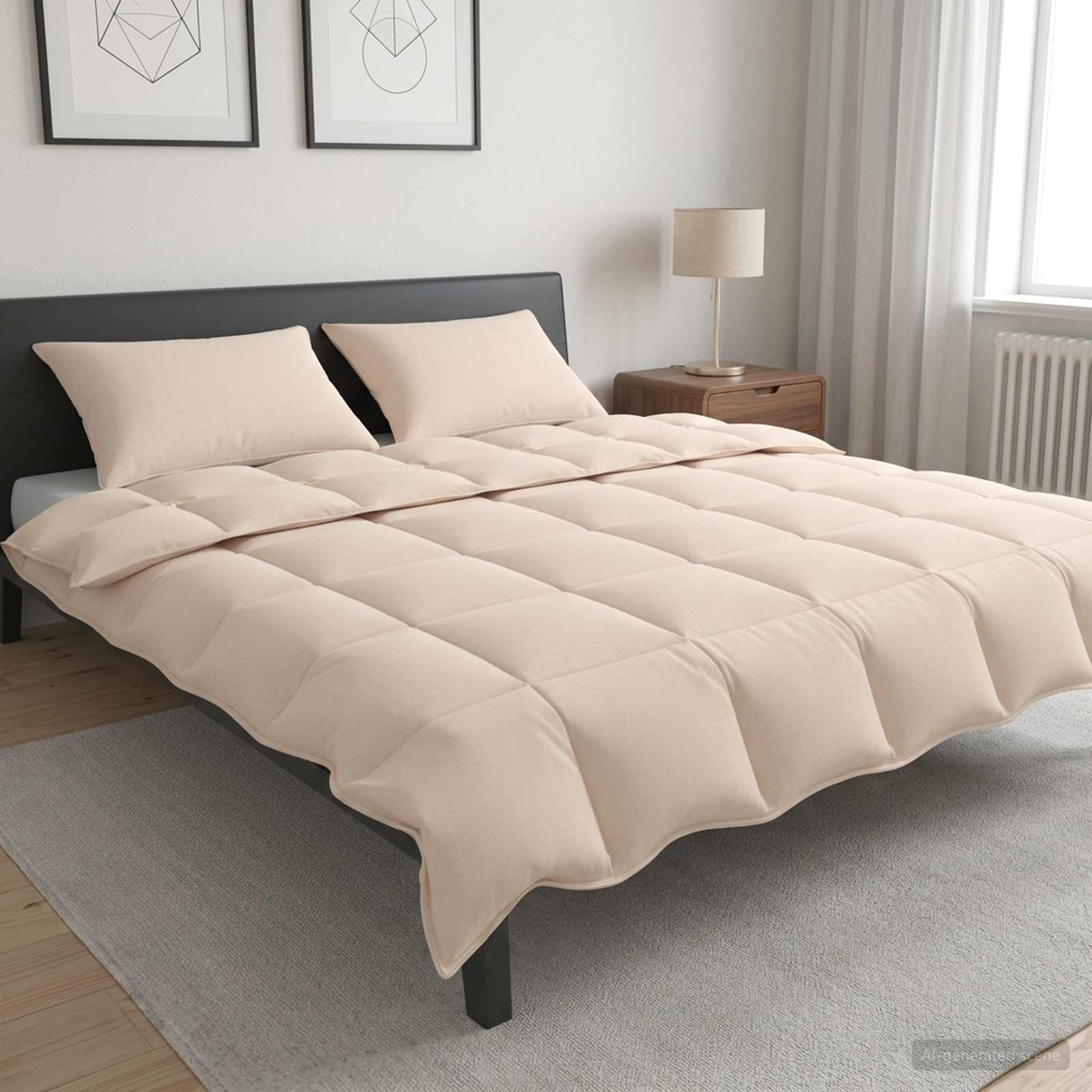 Teki komplekt 2 tk 200 x 200 cm 250 gsm Looduslik kapok Beež