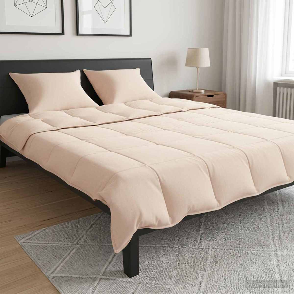 Dynebetræk Sæt 2 stk. 250 gsm Naturlig Kapok Beige