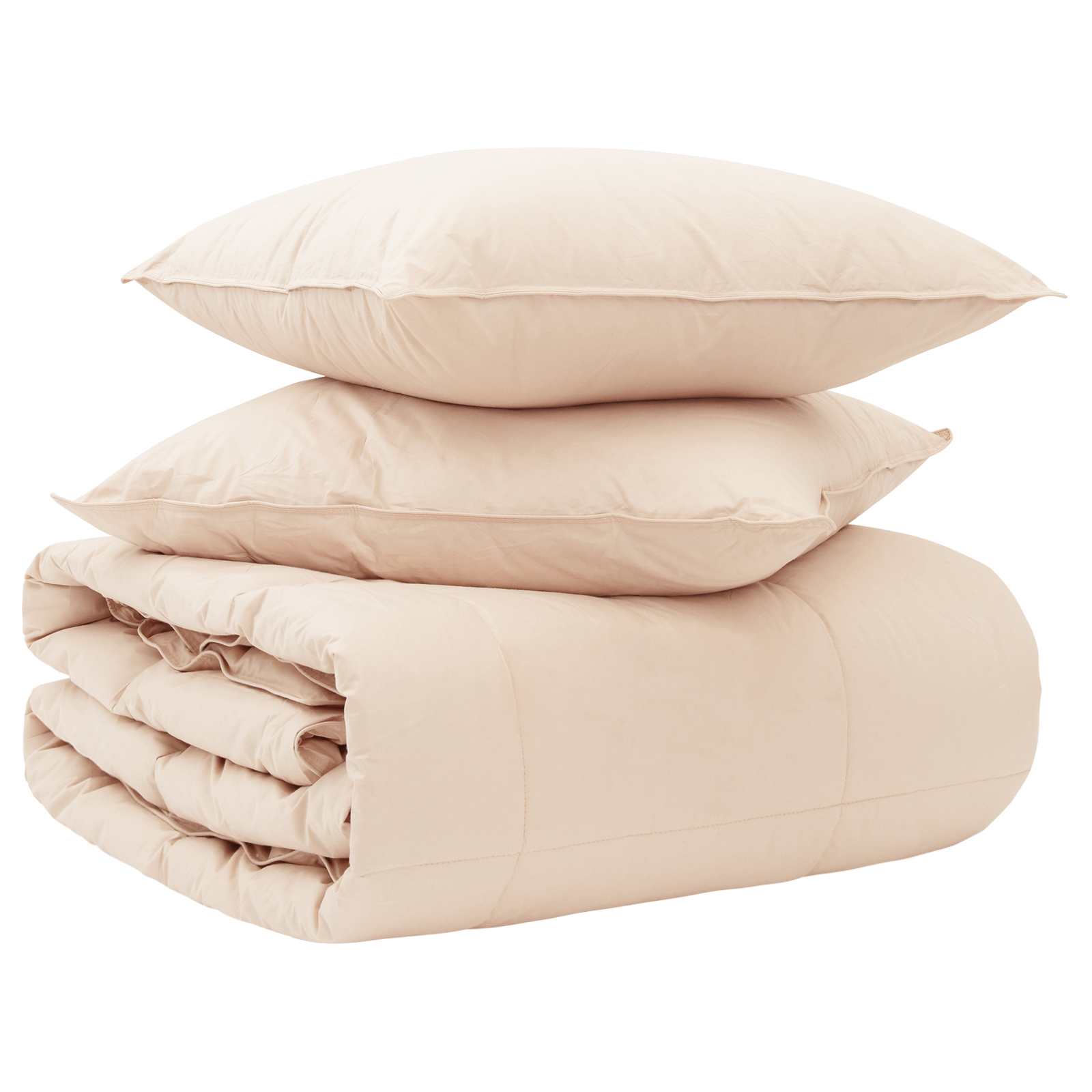 Dekbedset 2 st 135 x 220 cm 250 gsm Natuurlijke Kapok Beige image 1
