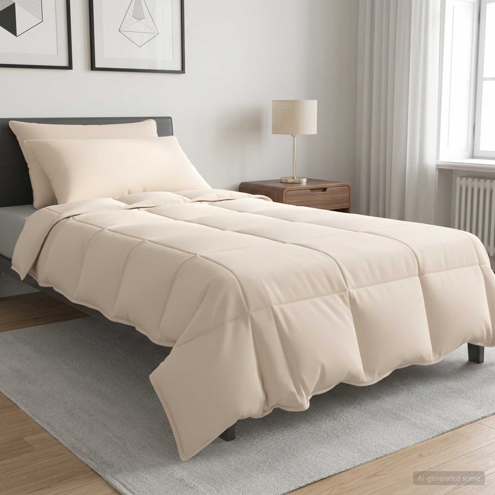 Dekbedset 2 st 140 x 220 cm Alle seizoenen Kapokvezel Beige