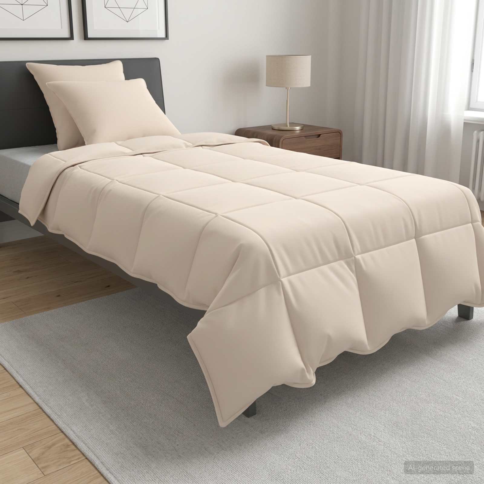 Teki komplekt 2 tk 155 x 220 cm Kõik hooajad Kapok Kiud Beež