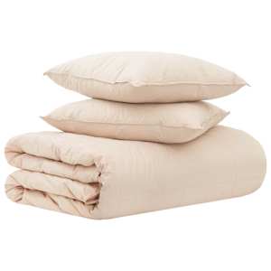 vidaXL Teki komplekt 2 tk 200 x 200 cm Kapok ja pol&uuml;ester Beež