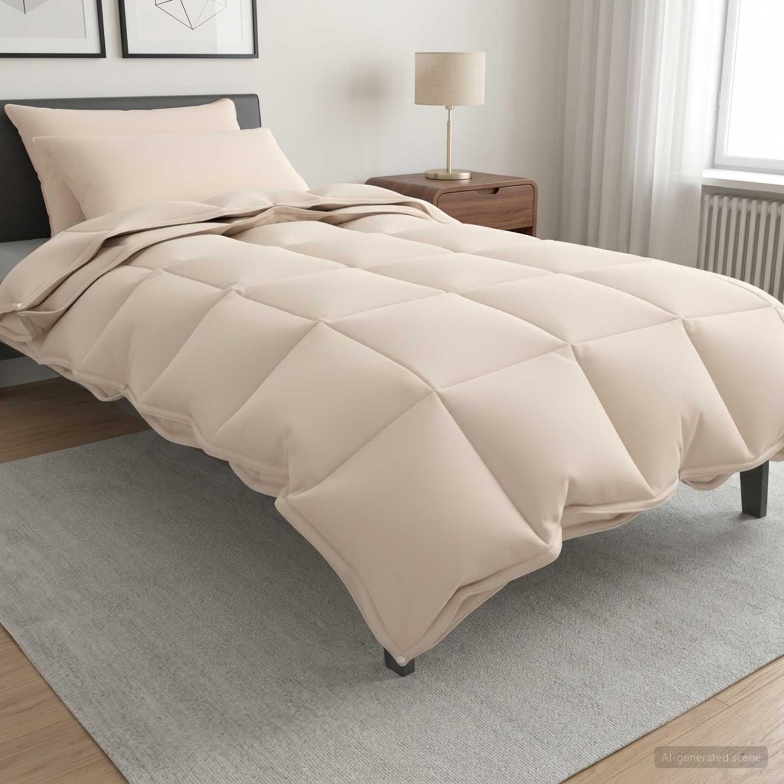 Dekbedset 2 st 140 x 220 cm Kapok en Polyester Beige