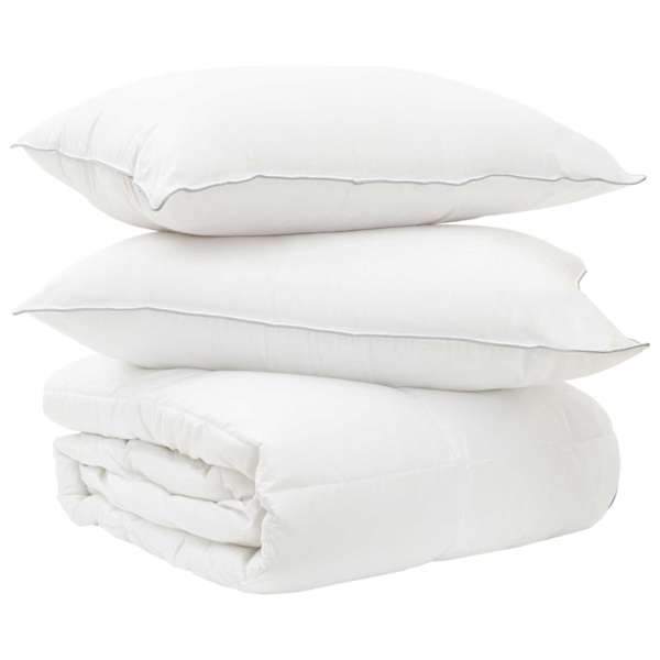 vidaXL Teki komplekt 2 tk 135 x 220 cm Suvi 150 gsm Bambuskiud Valge
