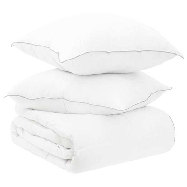 vidaXL Teki komplekt 2 tk 140 x 220 cm Suvi 150 gsm Bambuskiud Valge