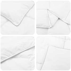Sada přikrývek s polštářem Bílá 200 x 220 cm Polyester, Bambus - obrázek 4