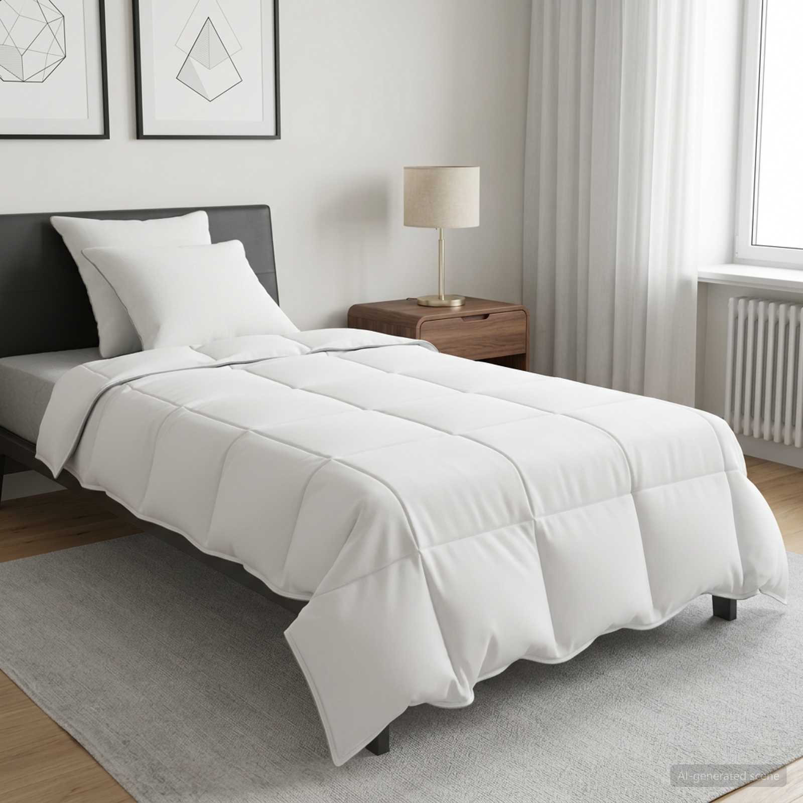 vidaXL Duvet og Pude Sæt 3 stk. 155 x 220 cm Vinter 430 g/stk Hvid