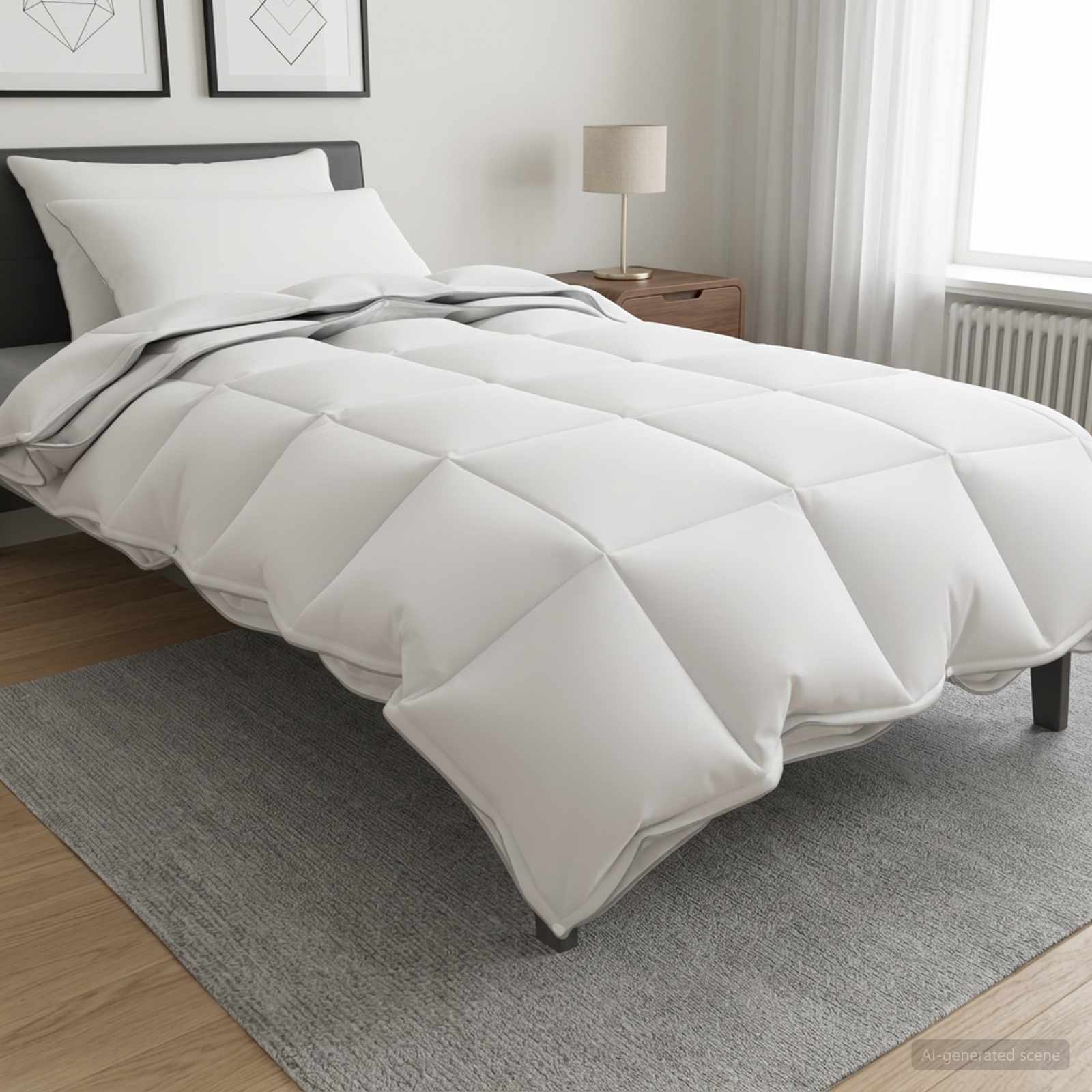 Dekbedset 3 st 155 x 220 cm Alle seizoenen Bamboe Wit