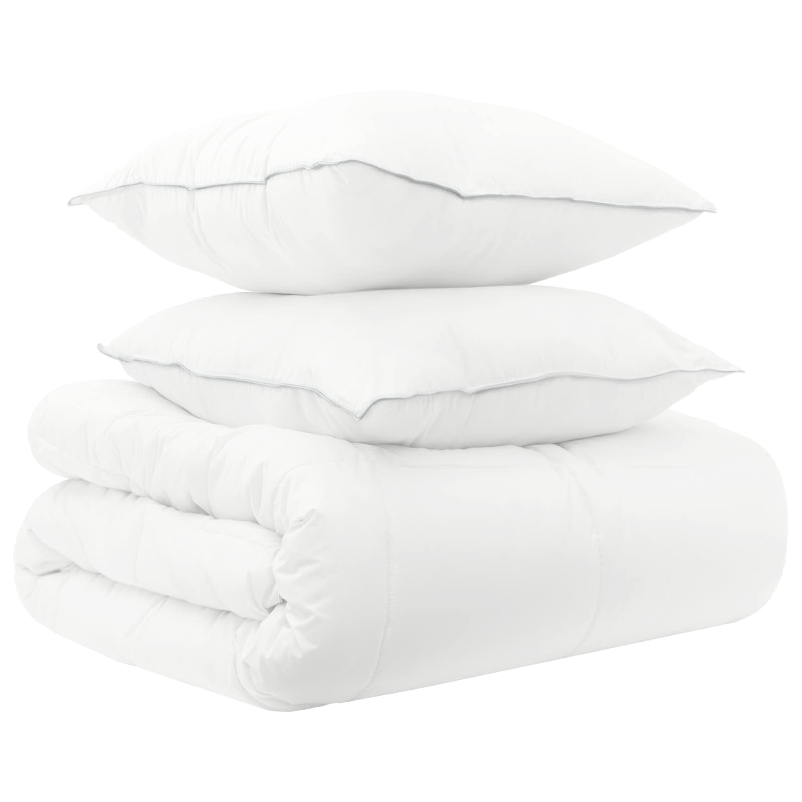 Dekbedset 3 st 260 x 240 cm Alle seizoenen Bamboe Wit – afbeelding 1