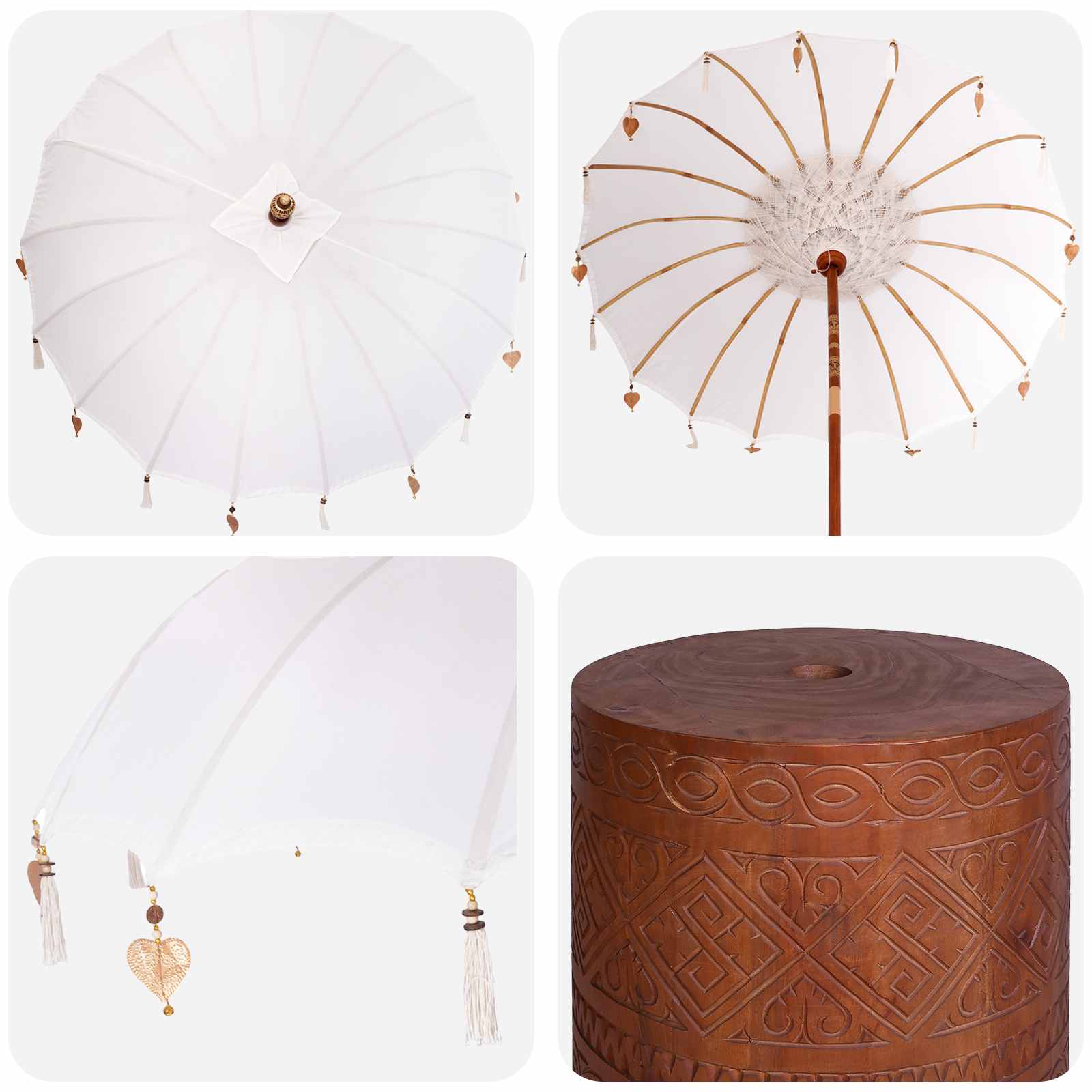 Balinese parasol met voet Rond 190 x 190 x 295 cm image 5