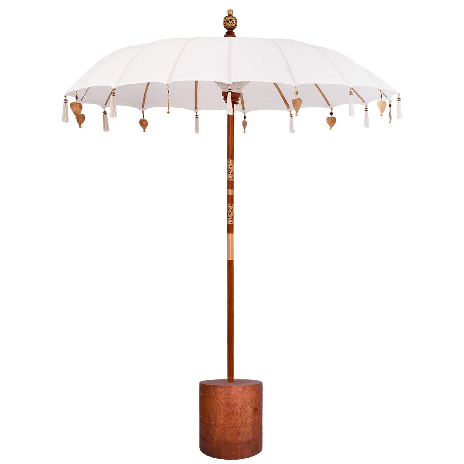 Balinese parasol met voet Rond 190 x 190 x 295 cm image 1
