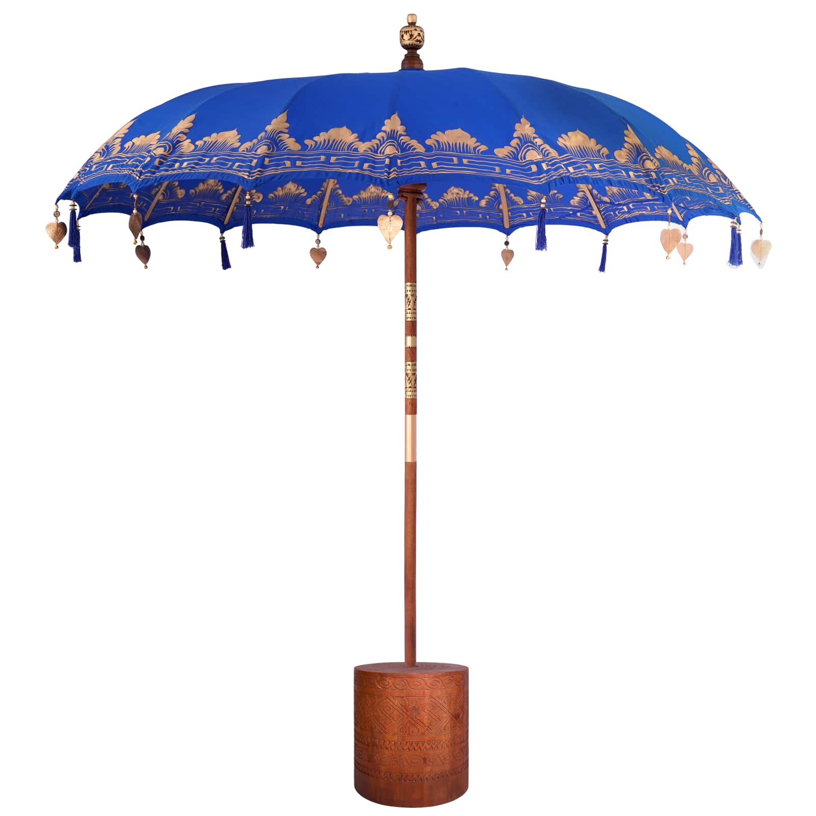 Balinese parasol met basis 2 st Blauw image 1