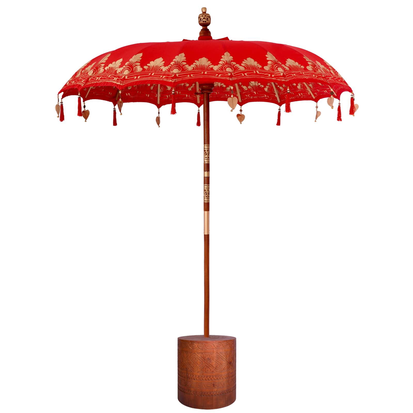 Balinese parasol met basis 260 Rood en Bruin 190 x 190 x 295 cm image 1