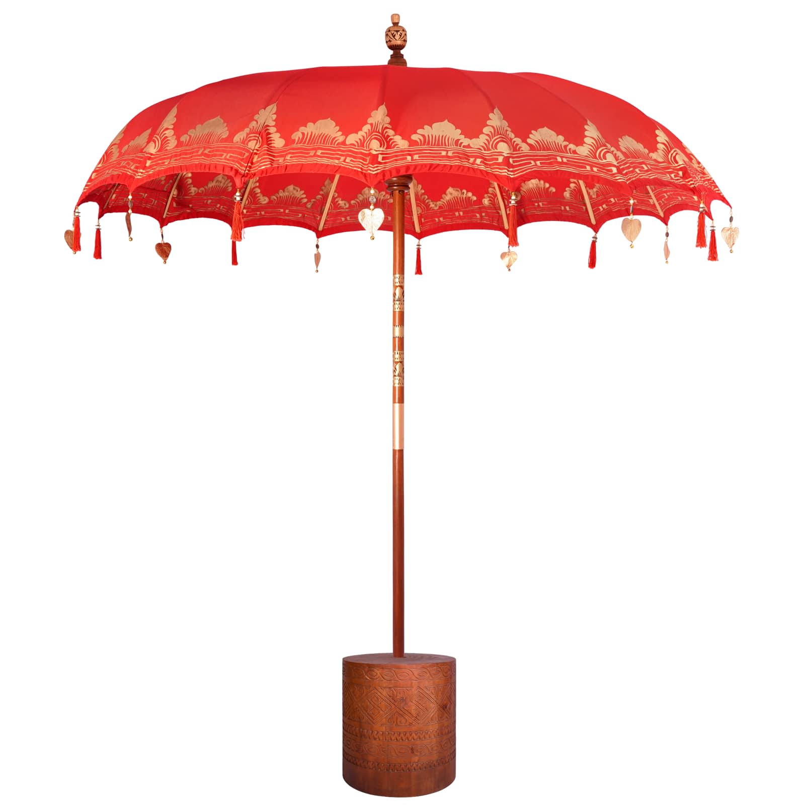 Balinese parasol met basis 260 Rood en Bruin 220 x 220 x 295 cm image 1