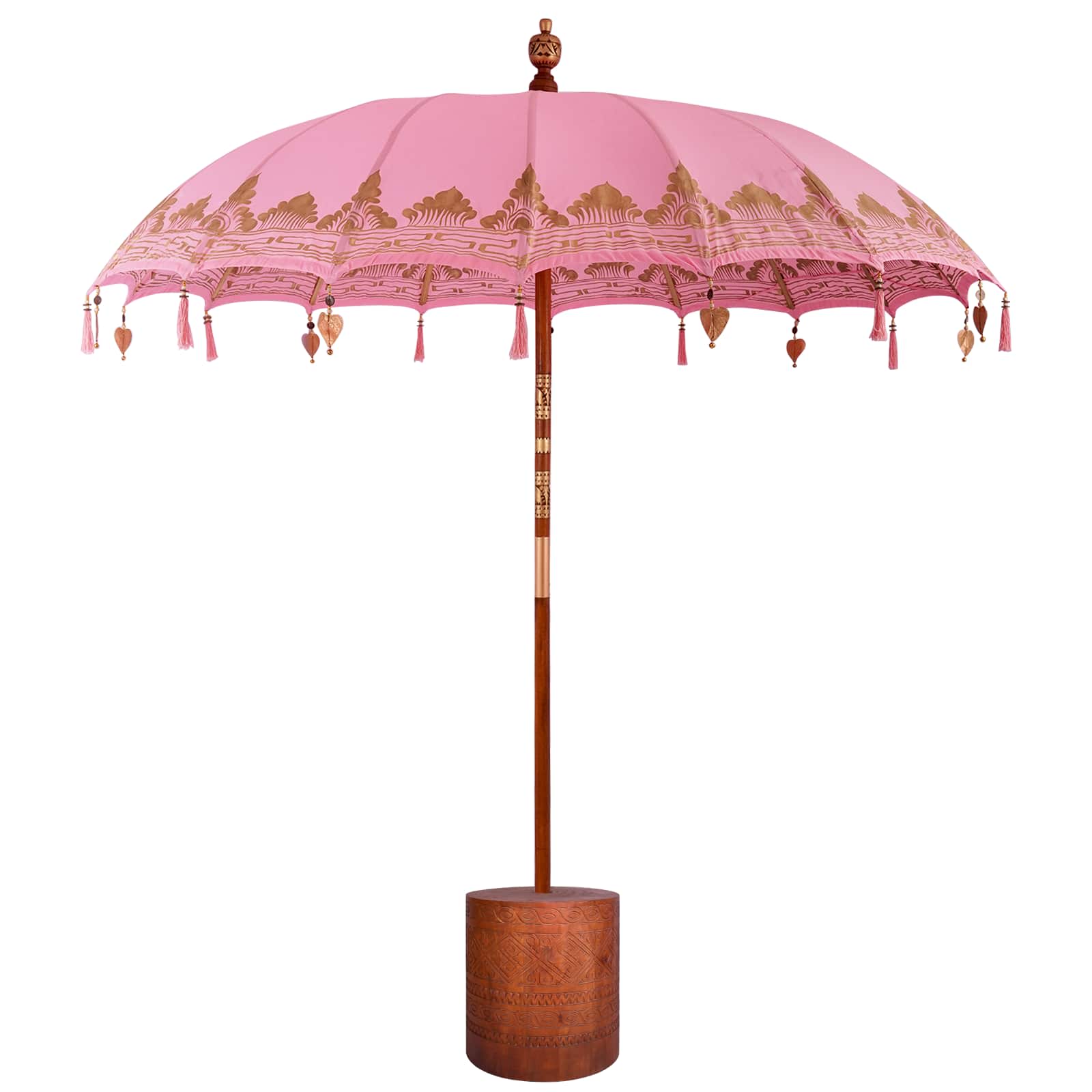 Balinese parasol met basis 2 st Roze image 1