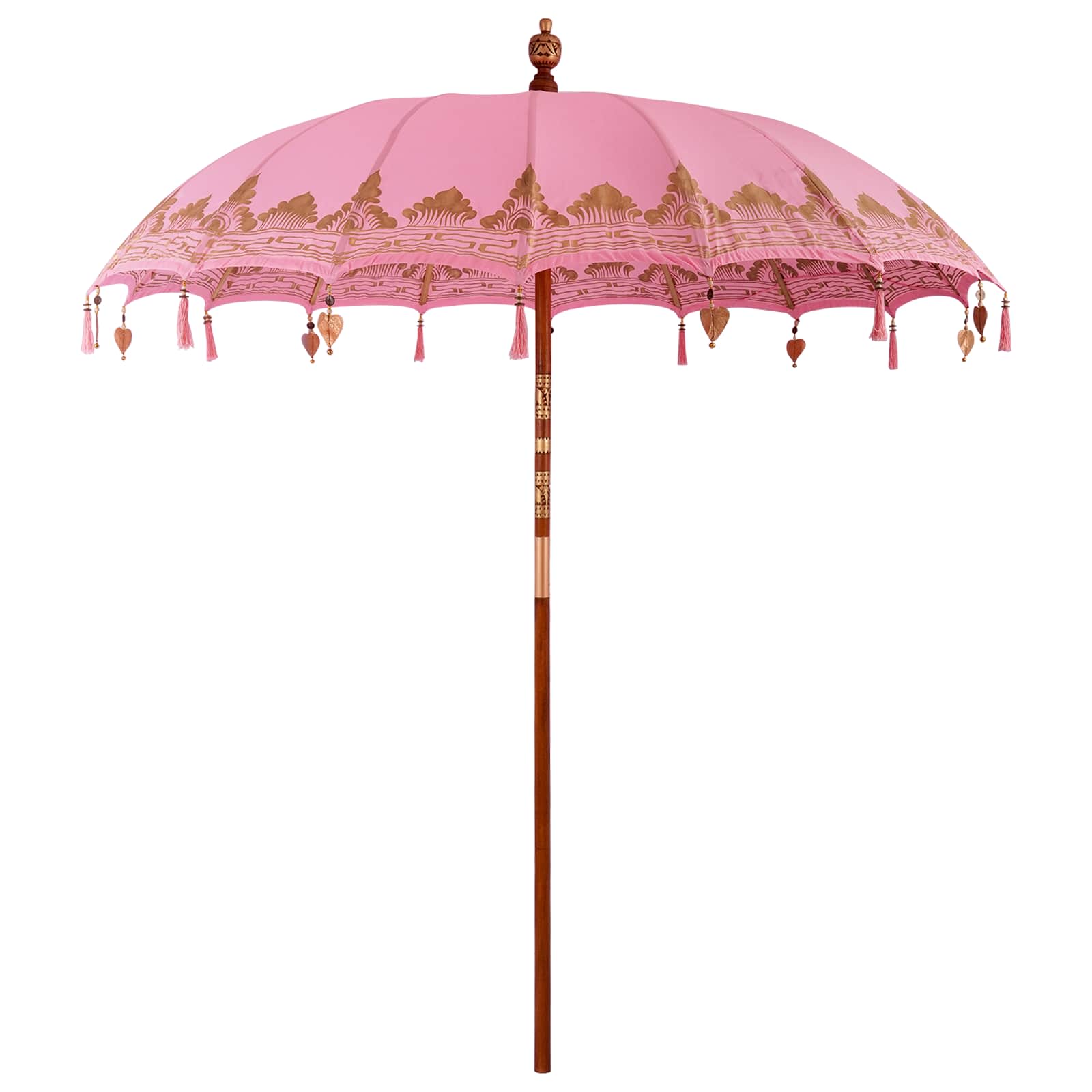 Balinese parasol met basis 2 st Roze image 2