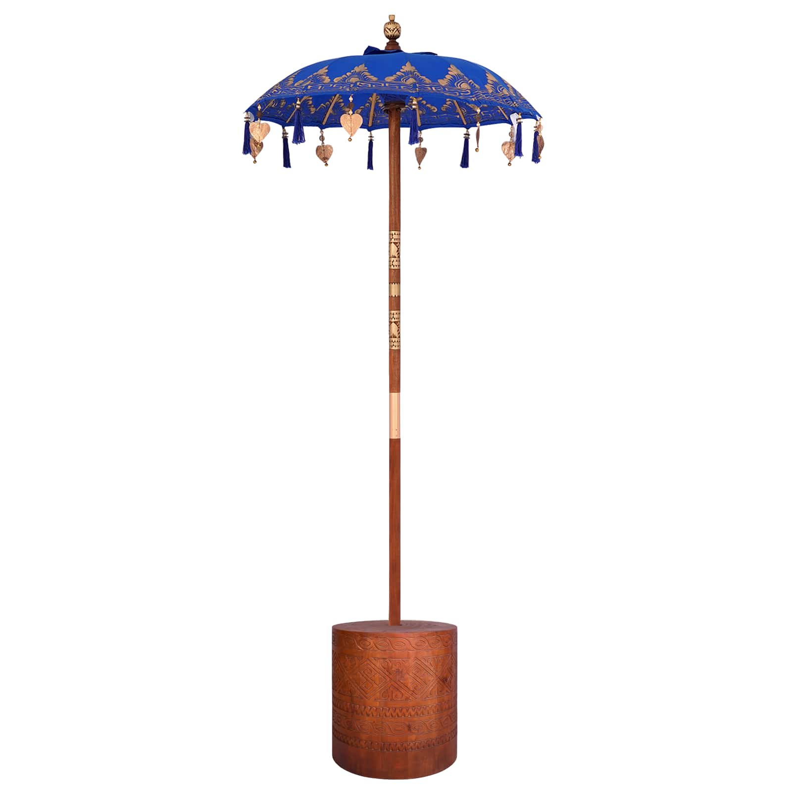 Balinese parasol met basis 2 st Blauw image 1