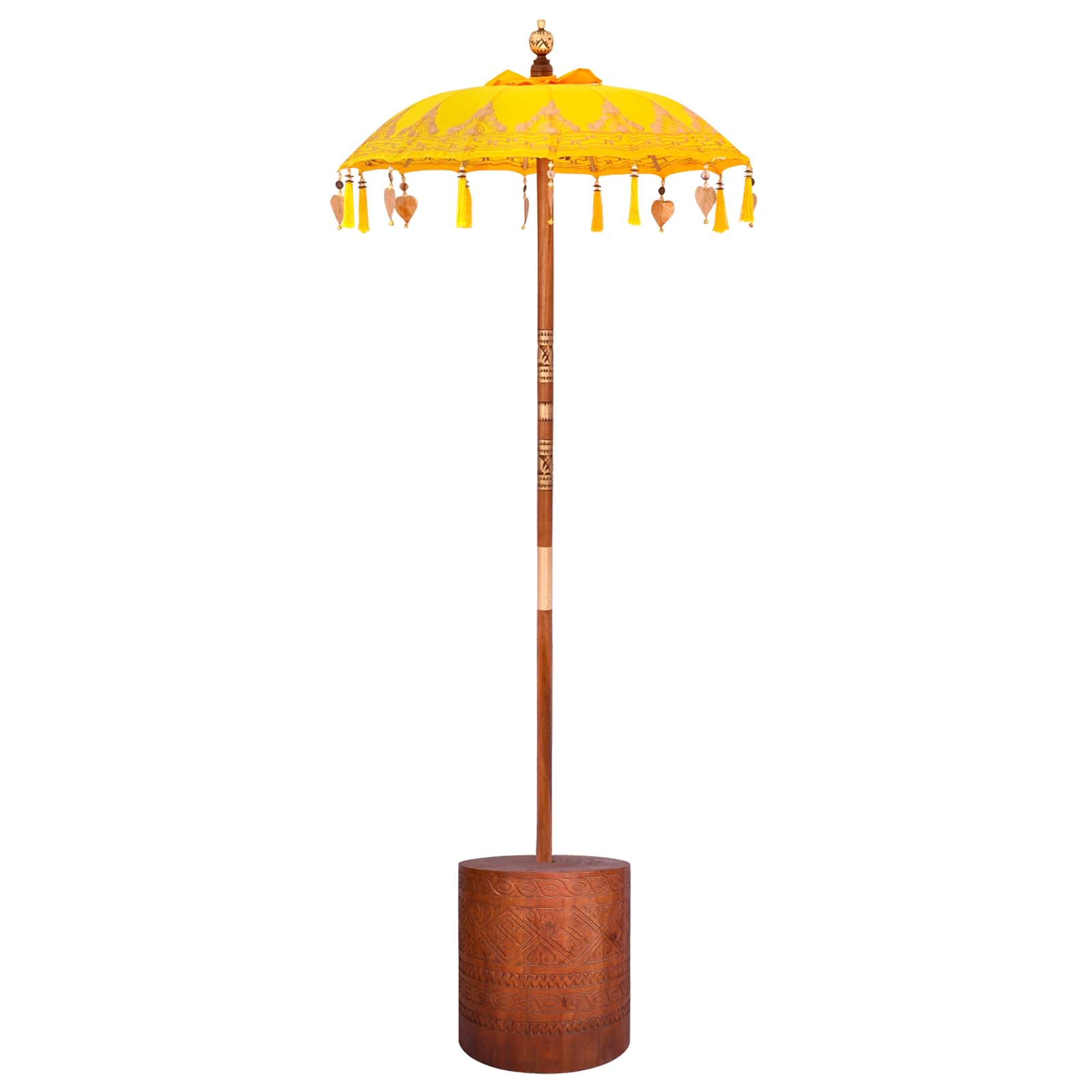 Balinese parasol met basis 2 st Geel image 1
