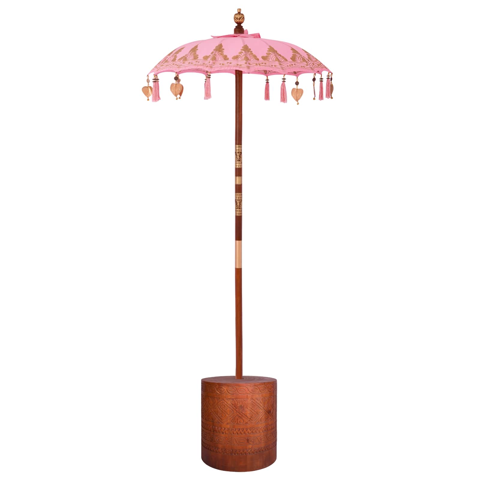 Balinese parasol met basis 2 st Roze image 1