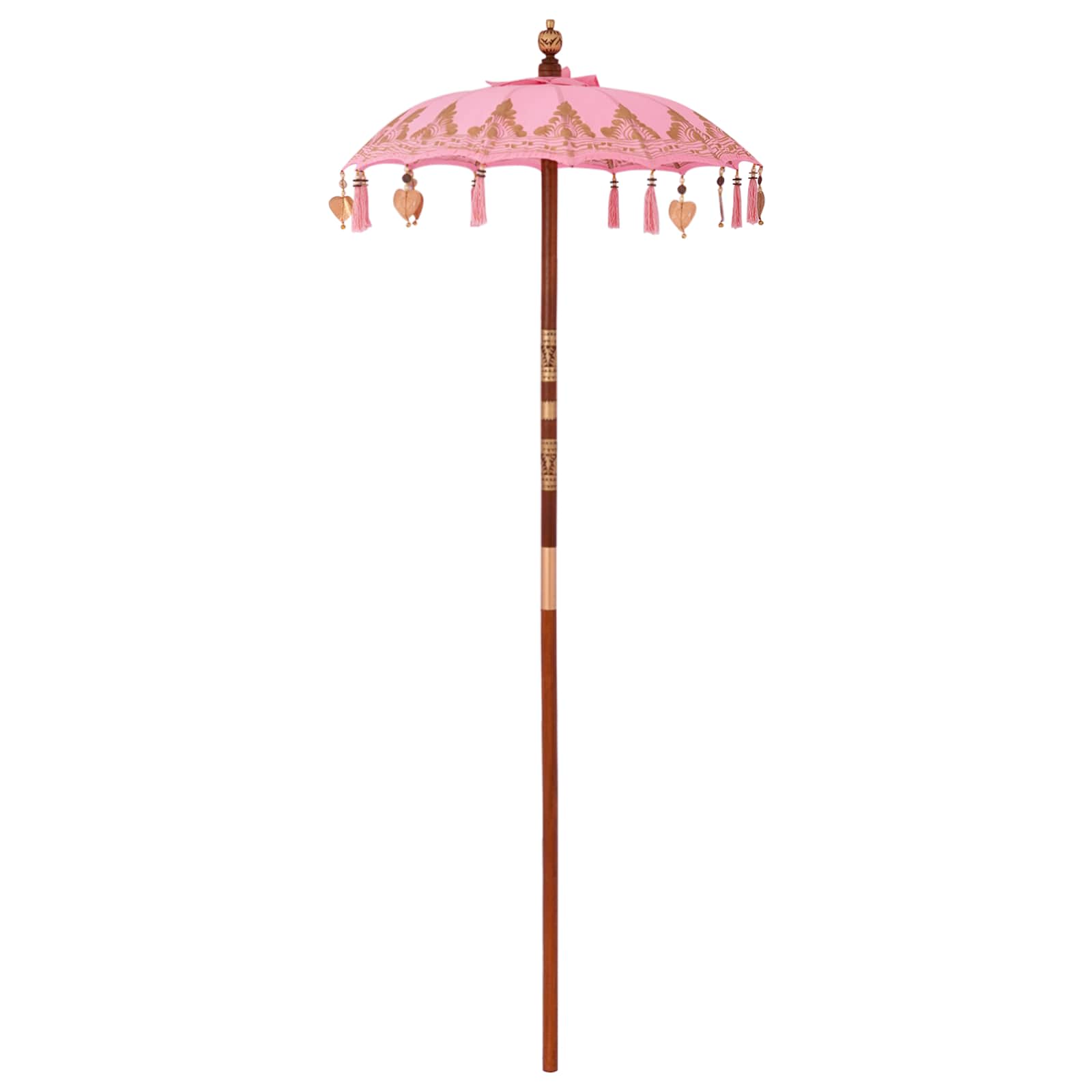 Balinese parasol met basis 2 st Roze image 2