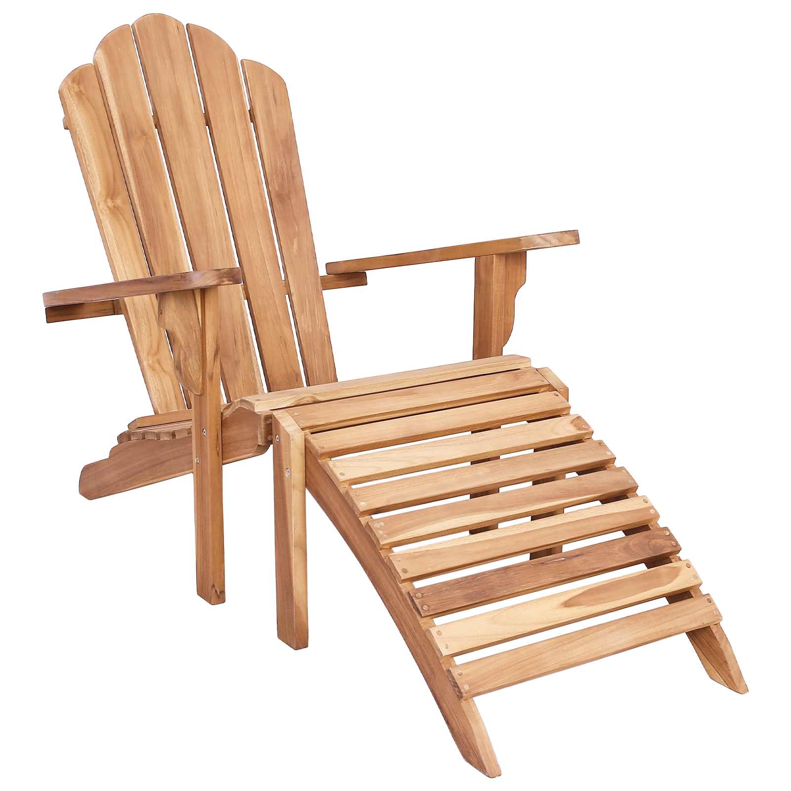 Adirondack tuinstoel met voetensteun Naturel Massief Teakhout image 2