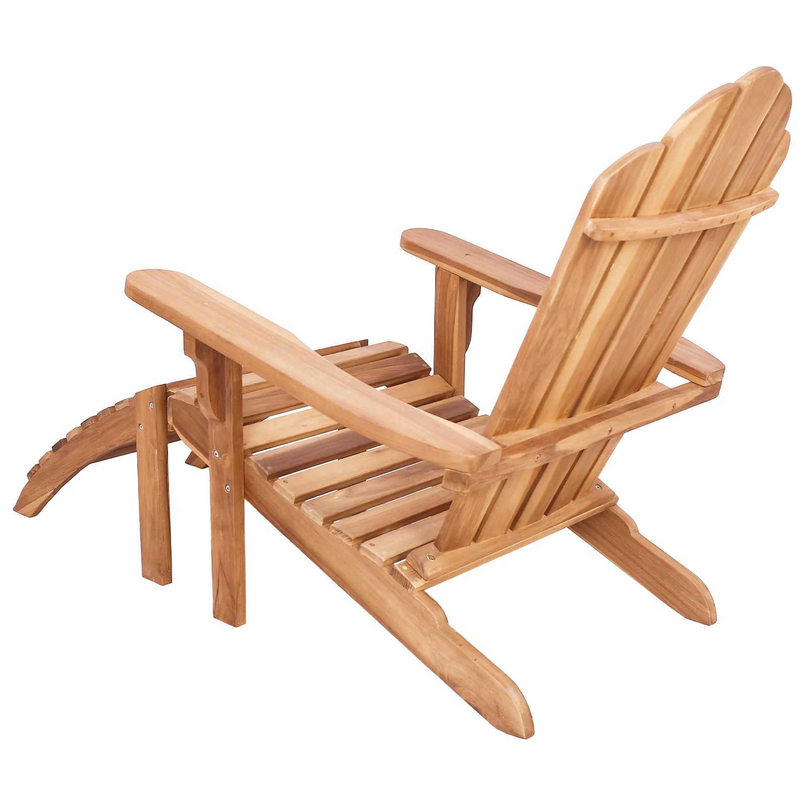 Adirondack tuinstoel met voetensteun Naturel Massief Teakhout image 5