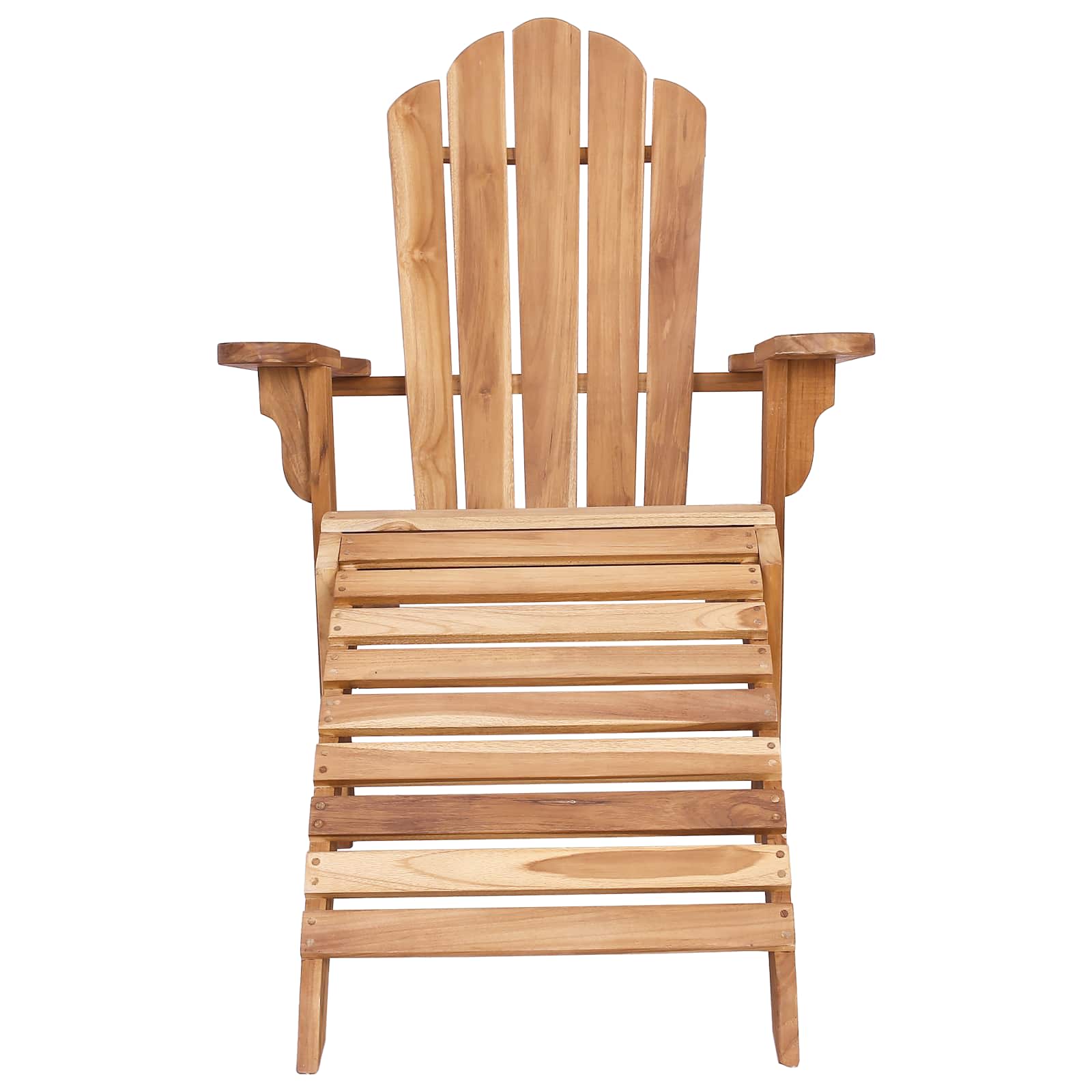 Adirondack tuinstoel met voetensteun Naturel Massief Teakhout image 3