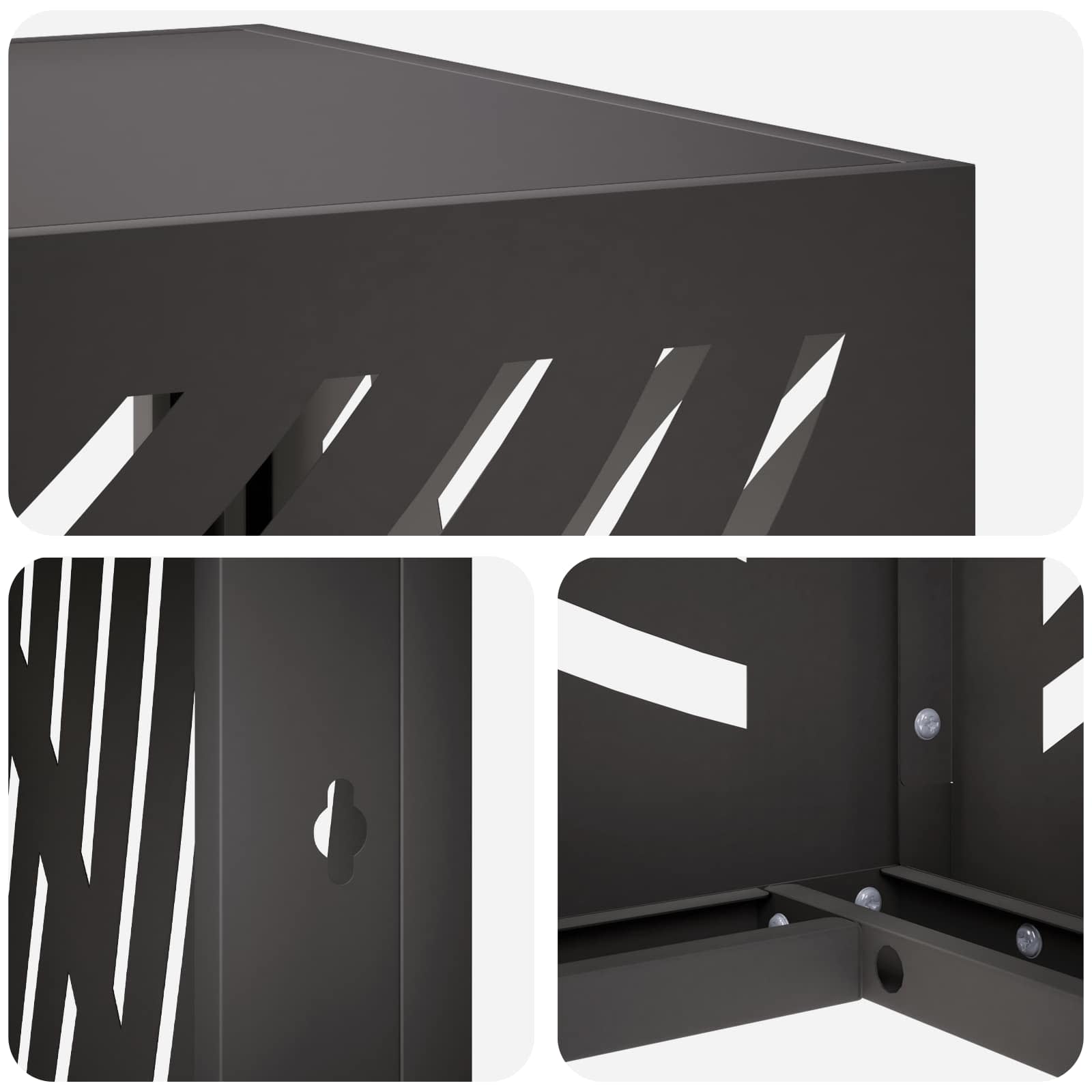 Omkasting voor airconditioner Zwart 90 x 40 x 60 cm Staal image 5