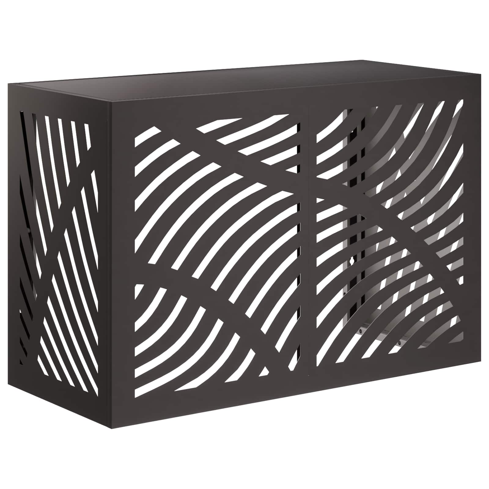 Omkasting voor airconditioner Zwart 90 x 40 x 60 cm Staal image 1
