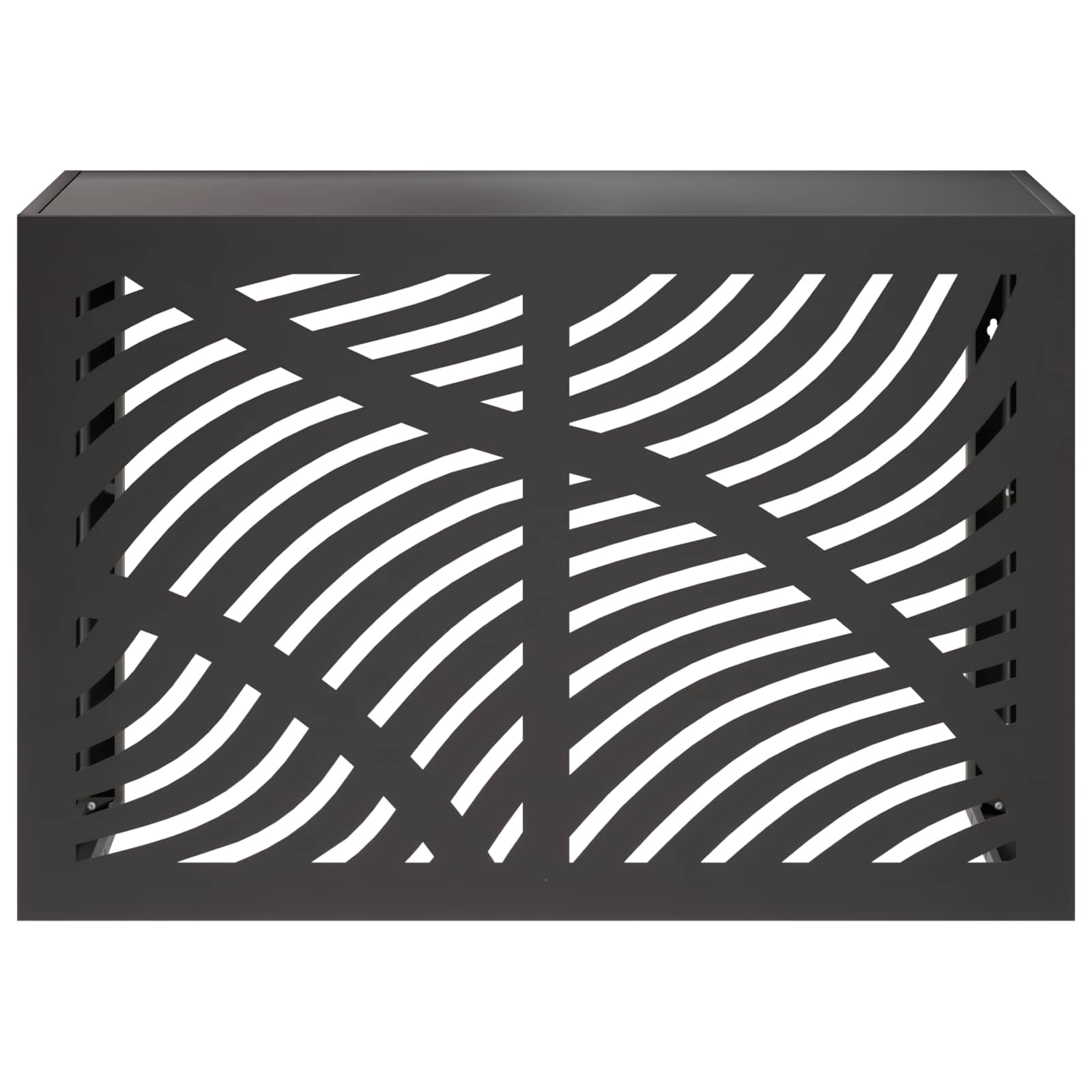 Omkasting voor airconditioner Zwart 90 x 40 x 60 cm Staal image 2