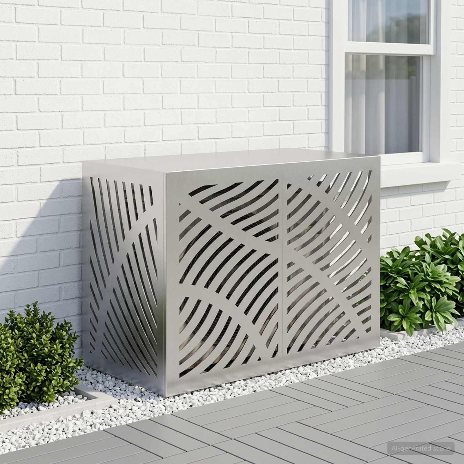 vidaXL Air Conditioner Cover Sølv 100 x 50 x 70 cm Rustfrit stål