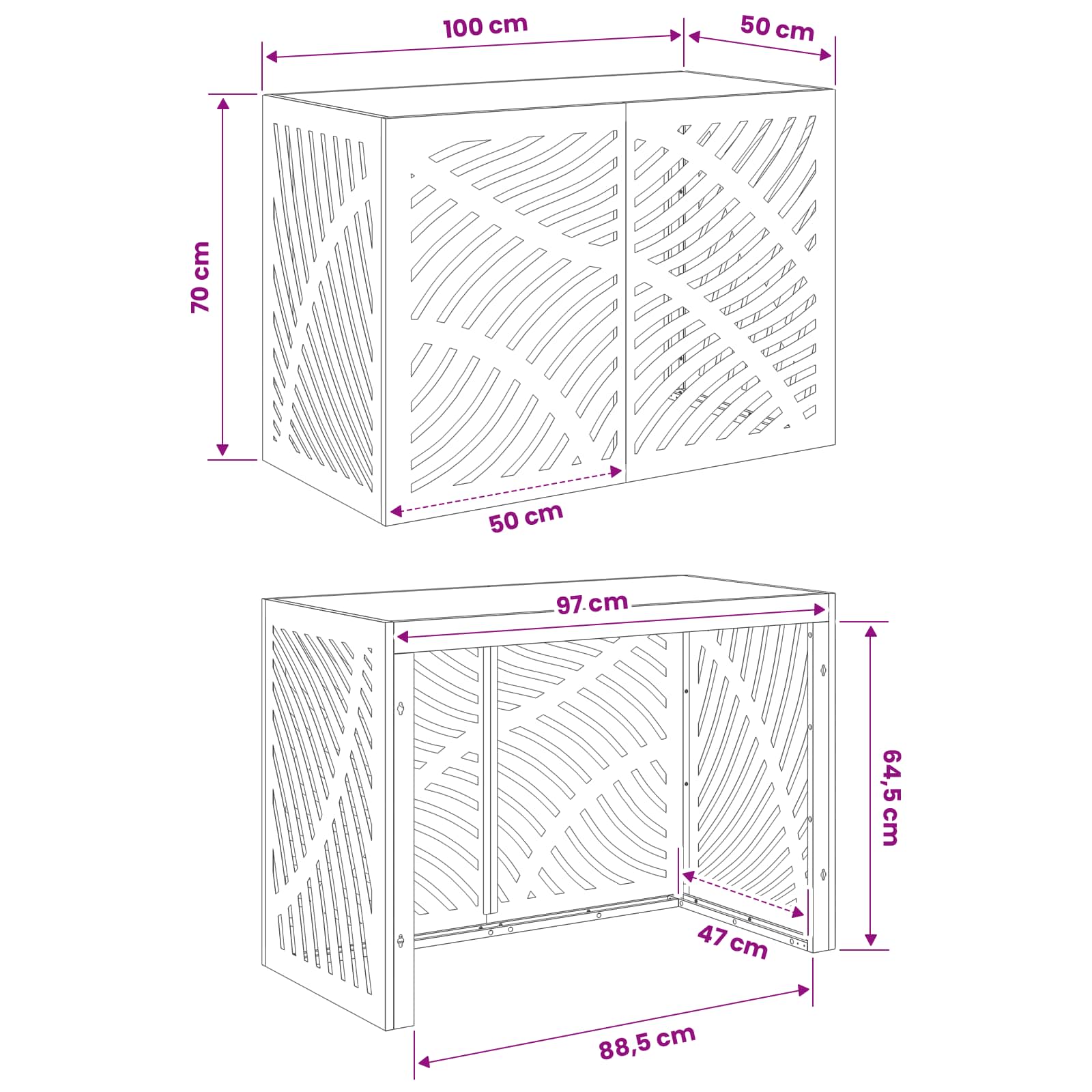Airconditioner hoes zilver 100 x 50 x 70 cm image 7