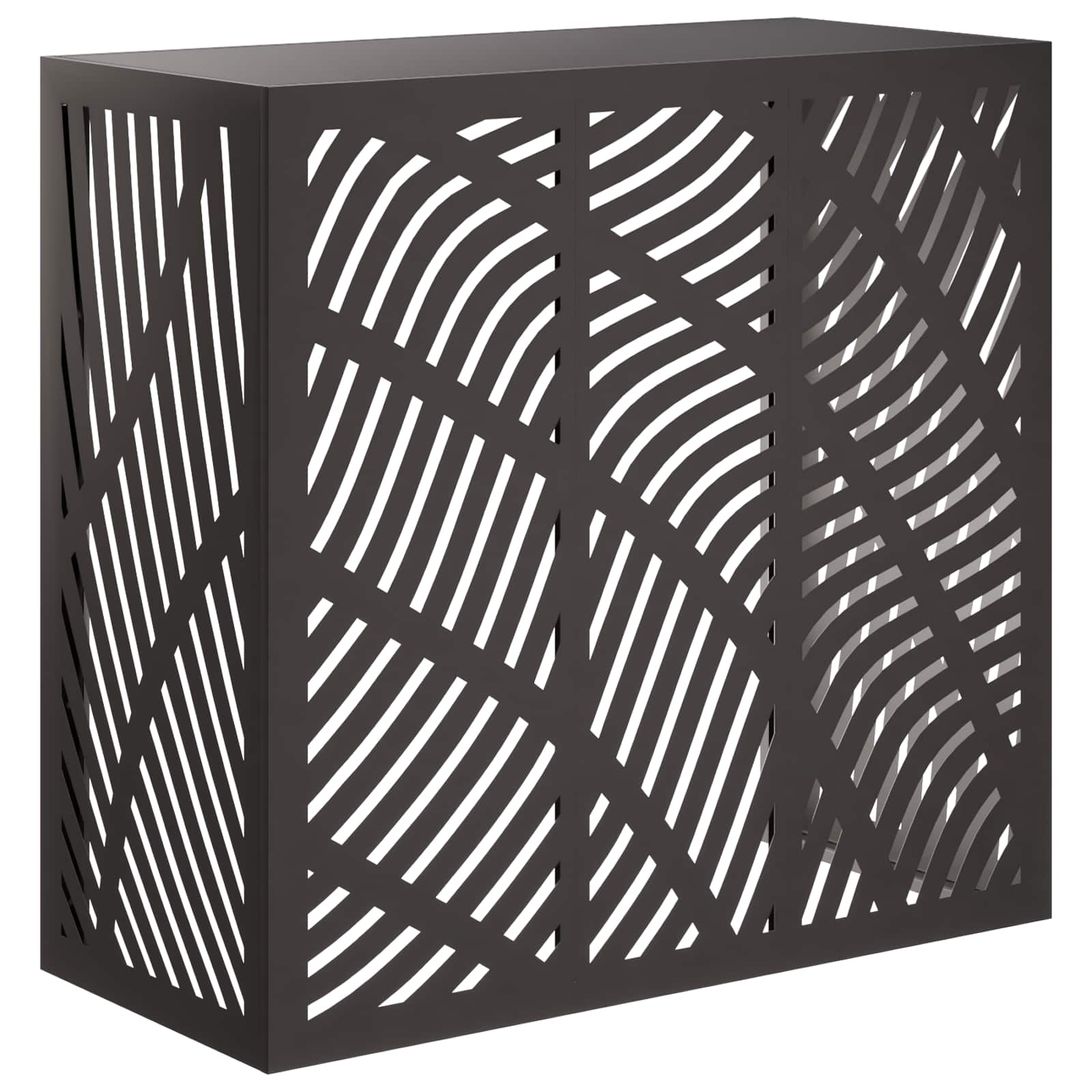 vidaXL Air Conditioner Cover Sort 110 x 50 x 105 cm Stål