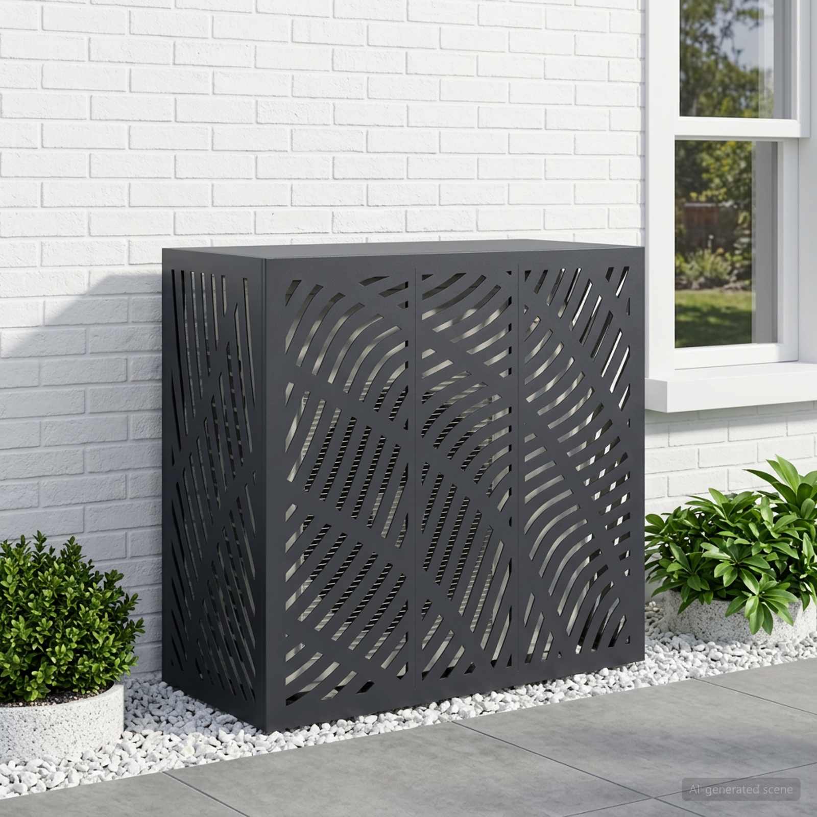 vidaXL Air Conditioner Cover Antracit 110 x 50 x 105 cm Stål