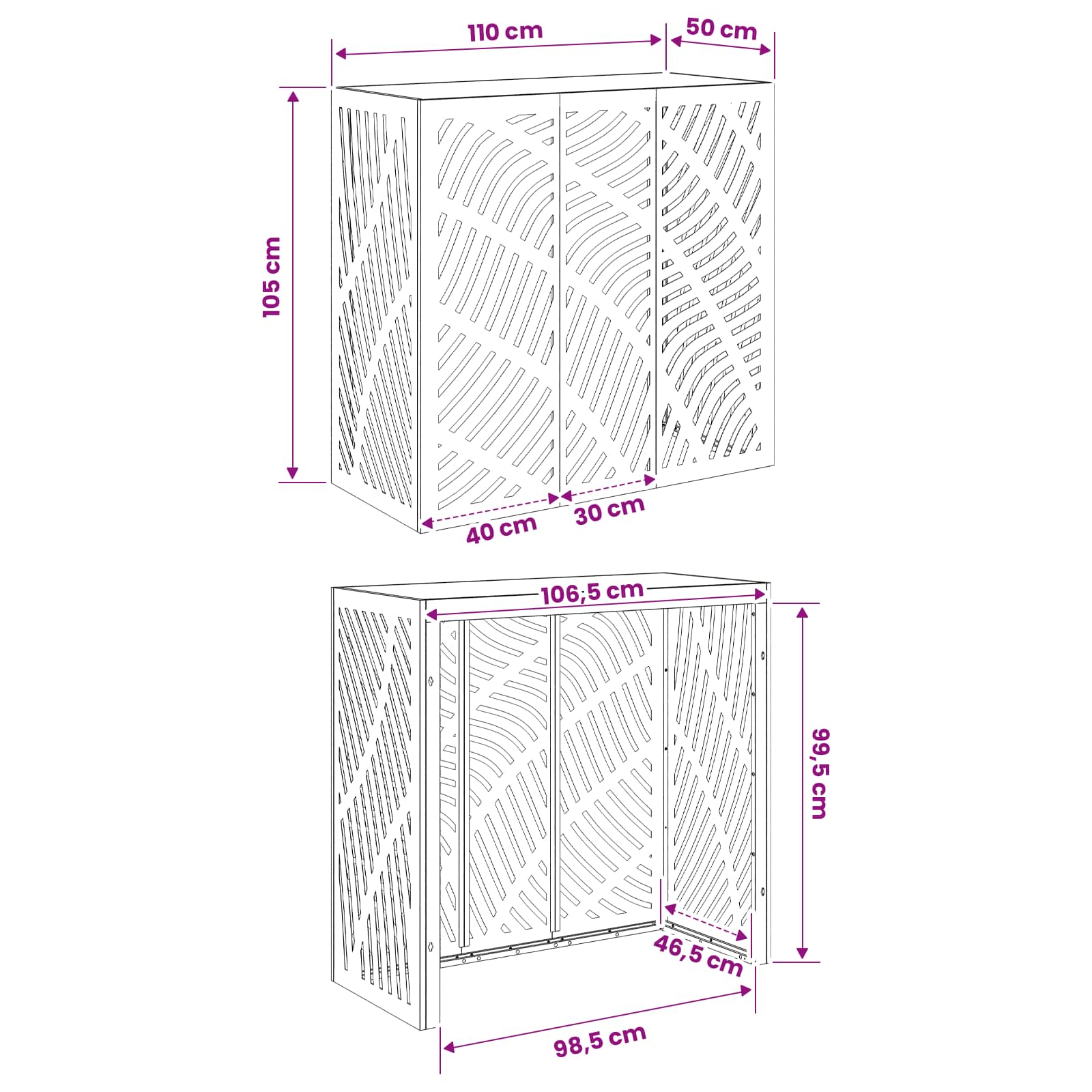 Airconditioner hoes zilver 110 x 50 x 105 cm Roestvrij staal image 7