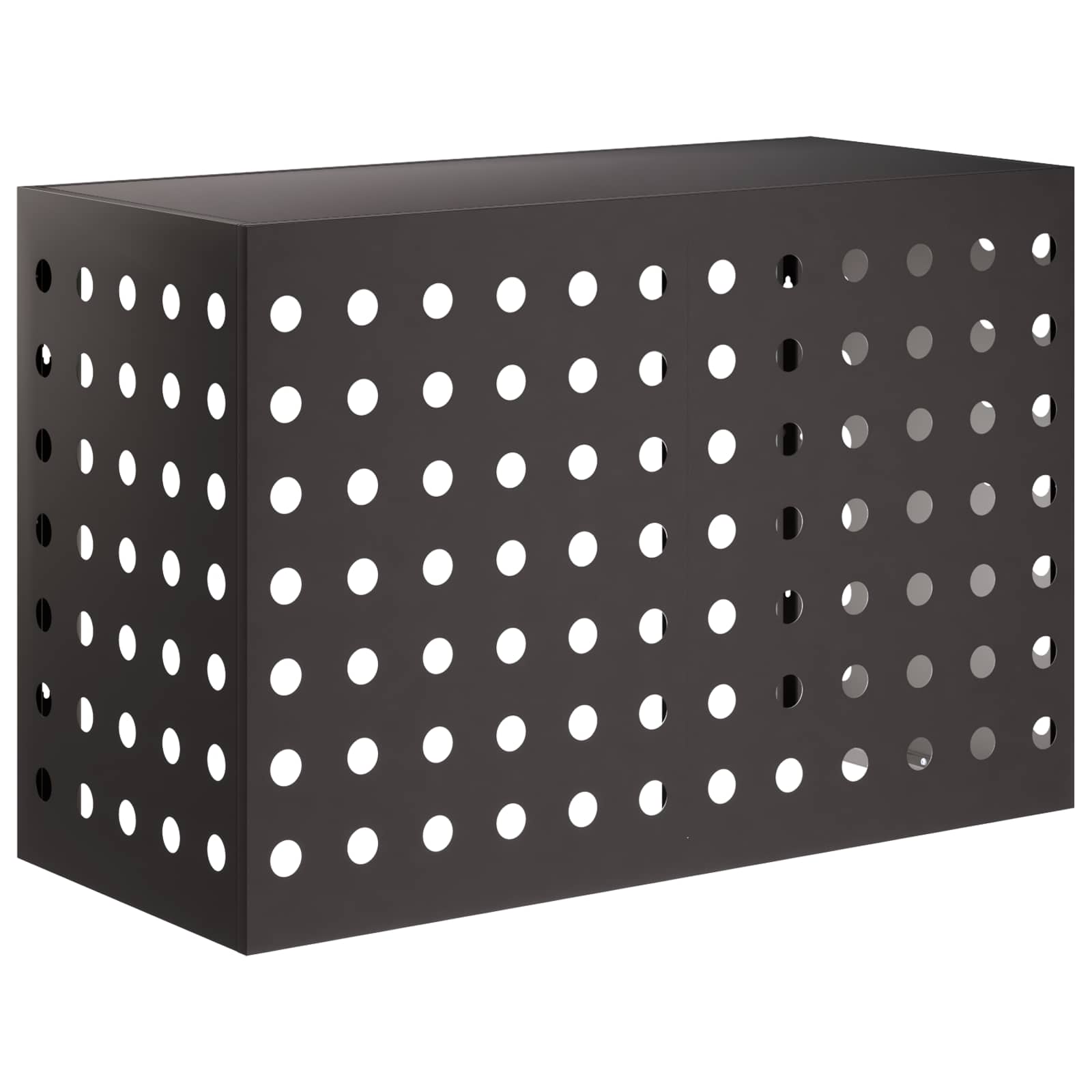 vidaXL Air Conditioner Cover Sort 90 x 40 x 60 cm Stål