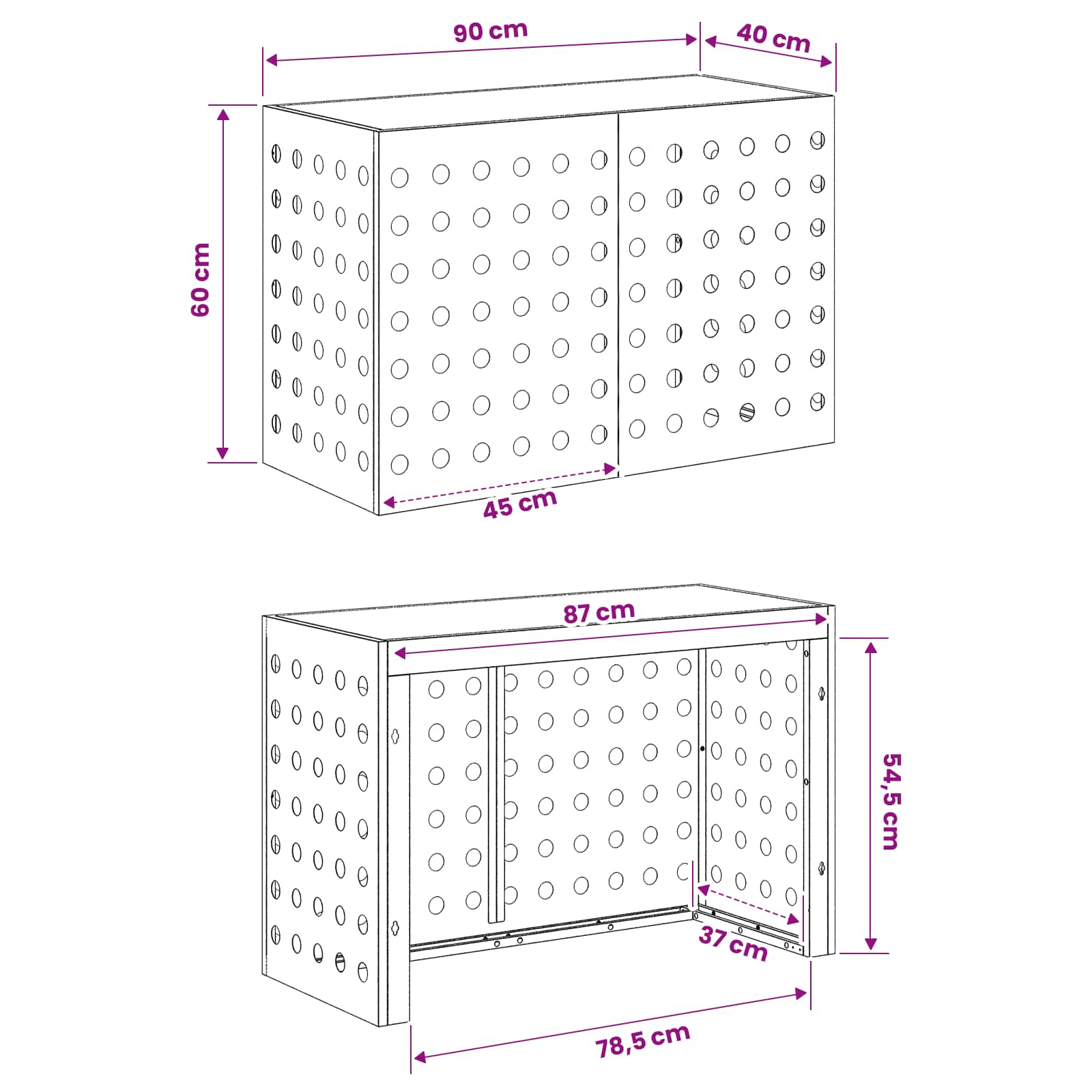 Airconditioner hoes zilver 90 x 40 x 60 cm Gegalvaniseerd staal image 7