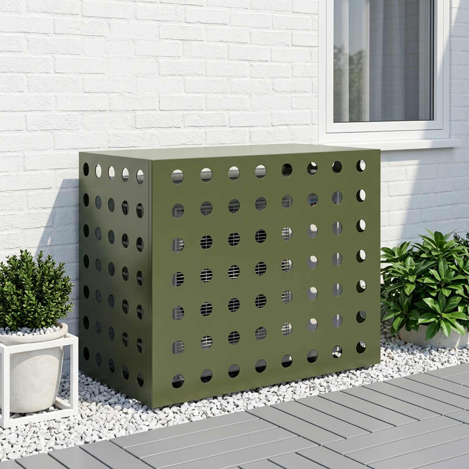 Prekrivalo za klimatsko napravo Olivno zelena 100 x 50 x 70 cm